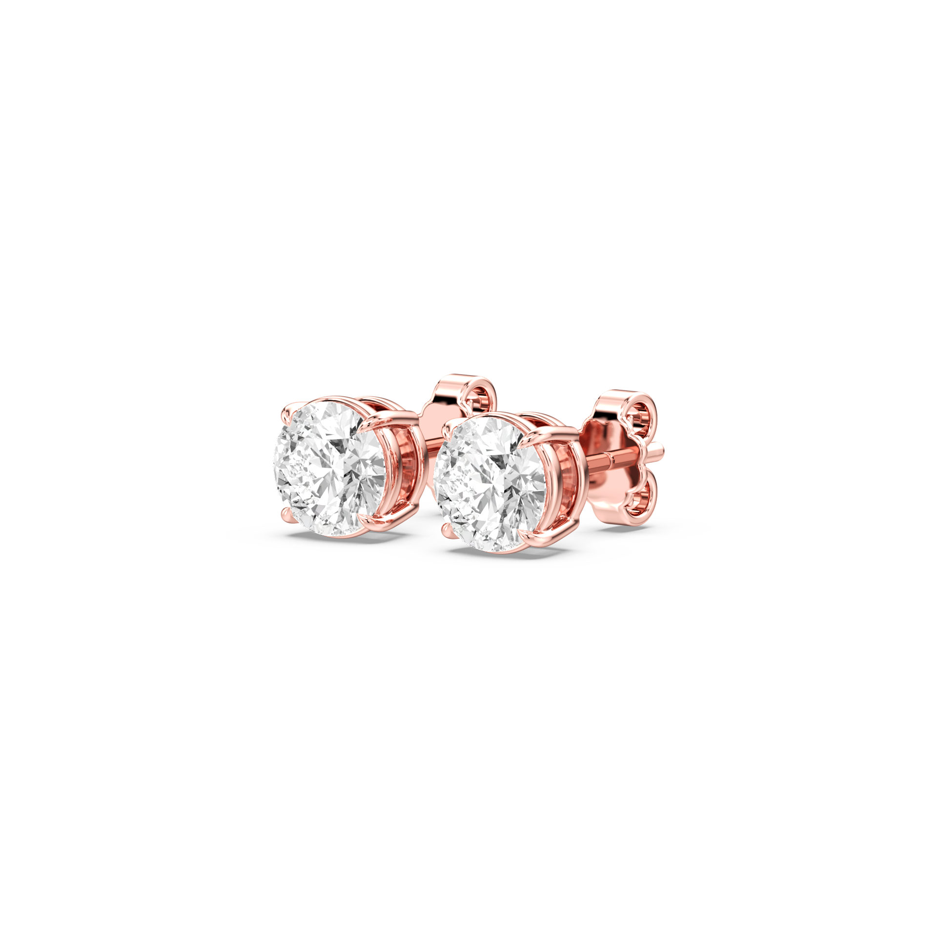 Lovea Claw Ohrstecker Steckverschluss – Rundschliff – Roségold