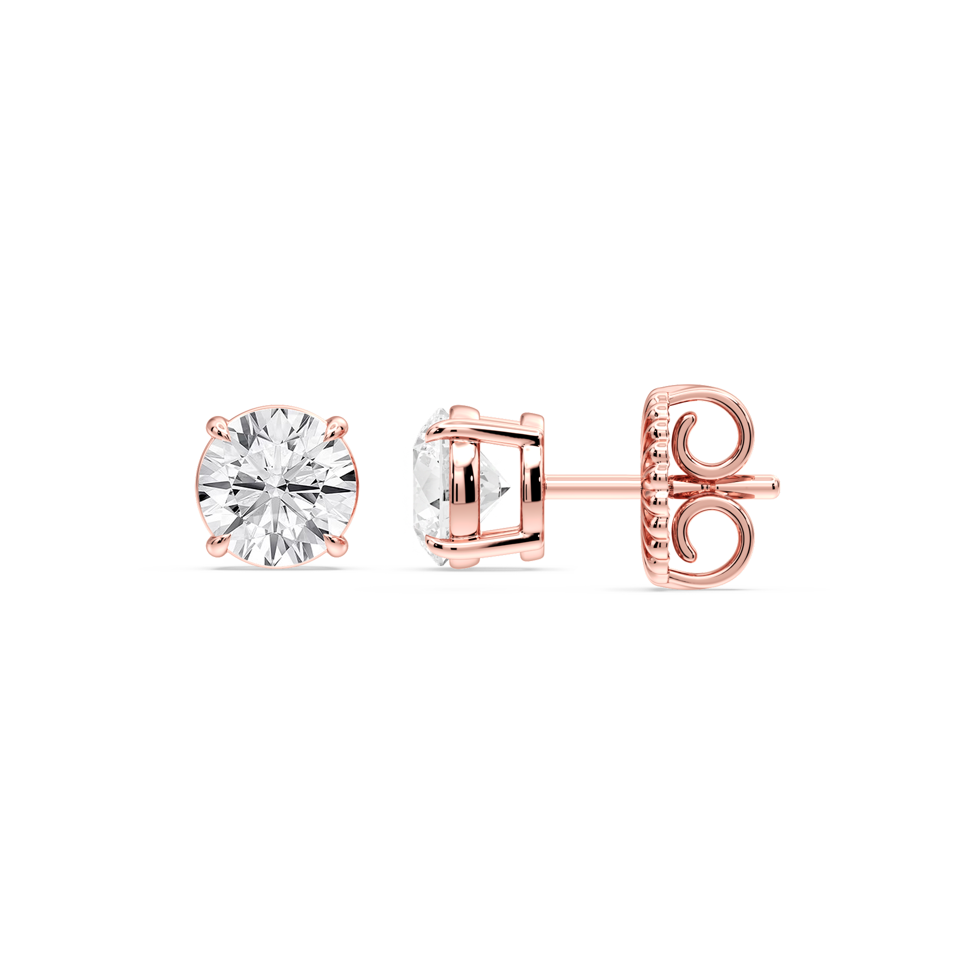Lovea Claw Ohrstecker Steckverschluss – Rundschliff – Roségold