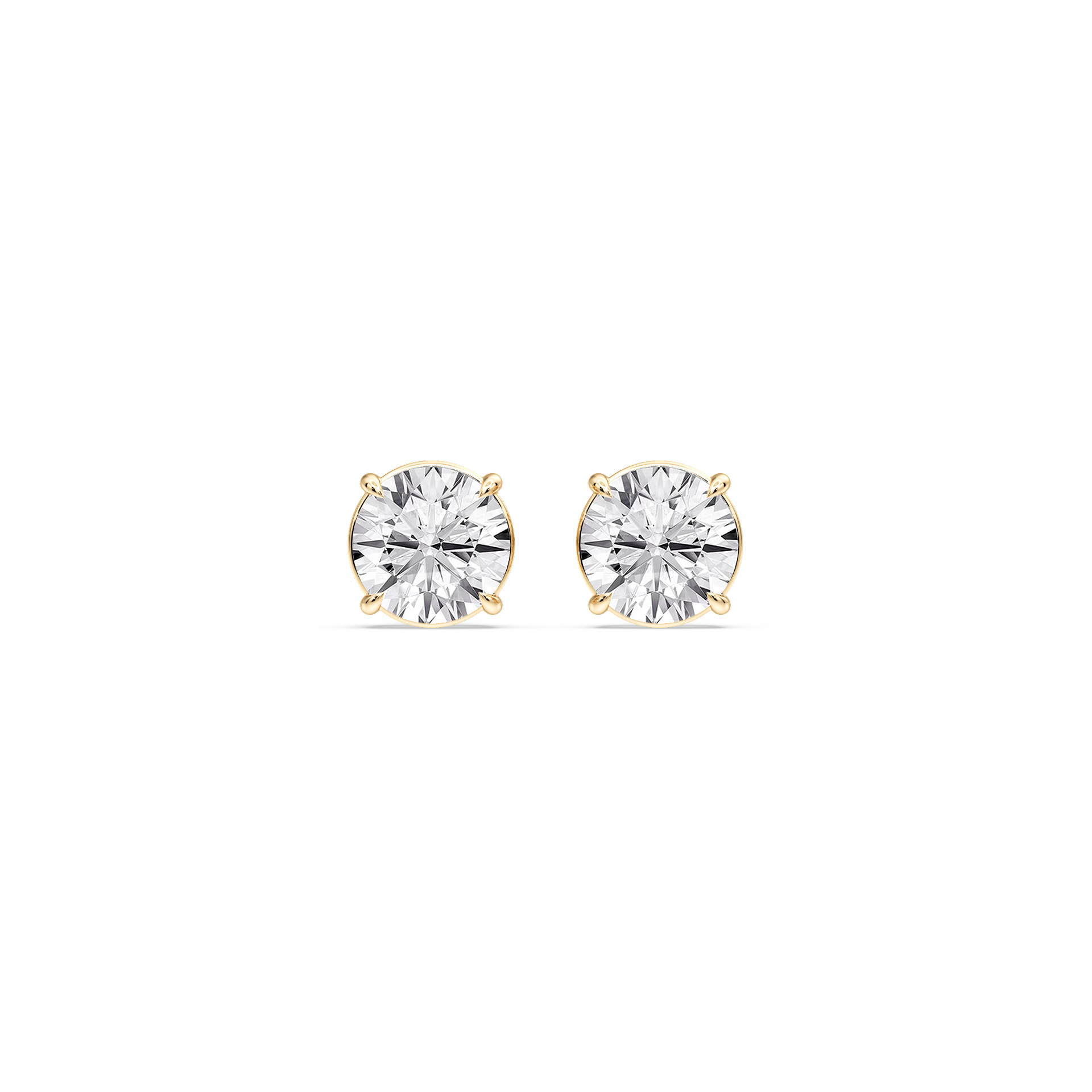 Lovea Claw Ohrstecker Steckverschluss – Rundschliff – Gelbgold