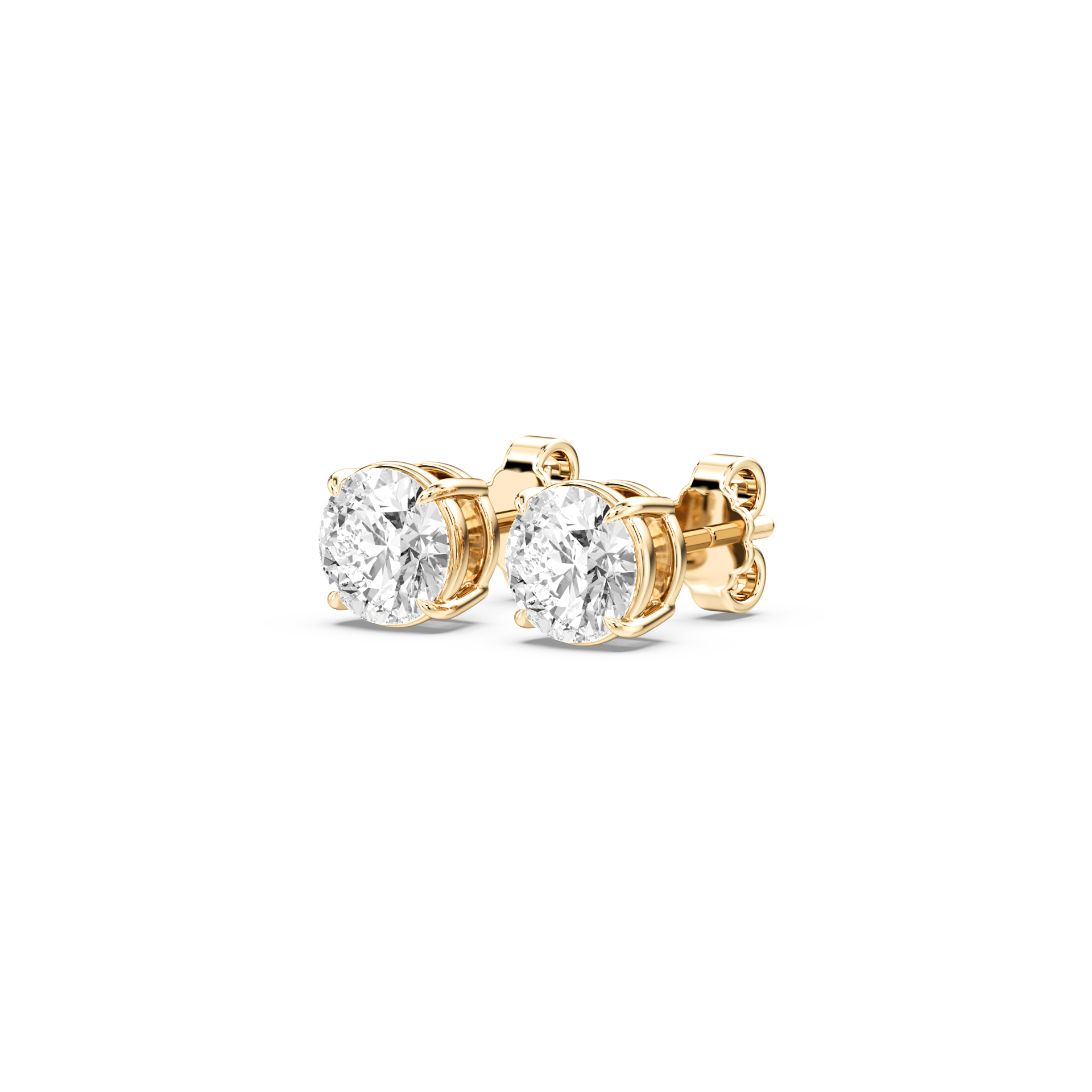 Lovea Claw Ohrstecker Steckverschluss – Rundschliff – Gelbgold