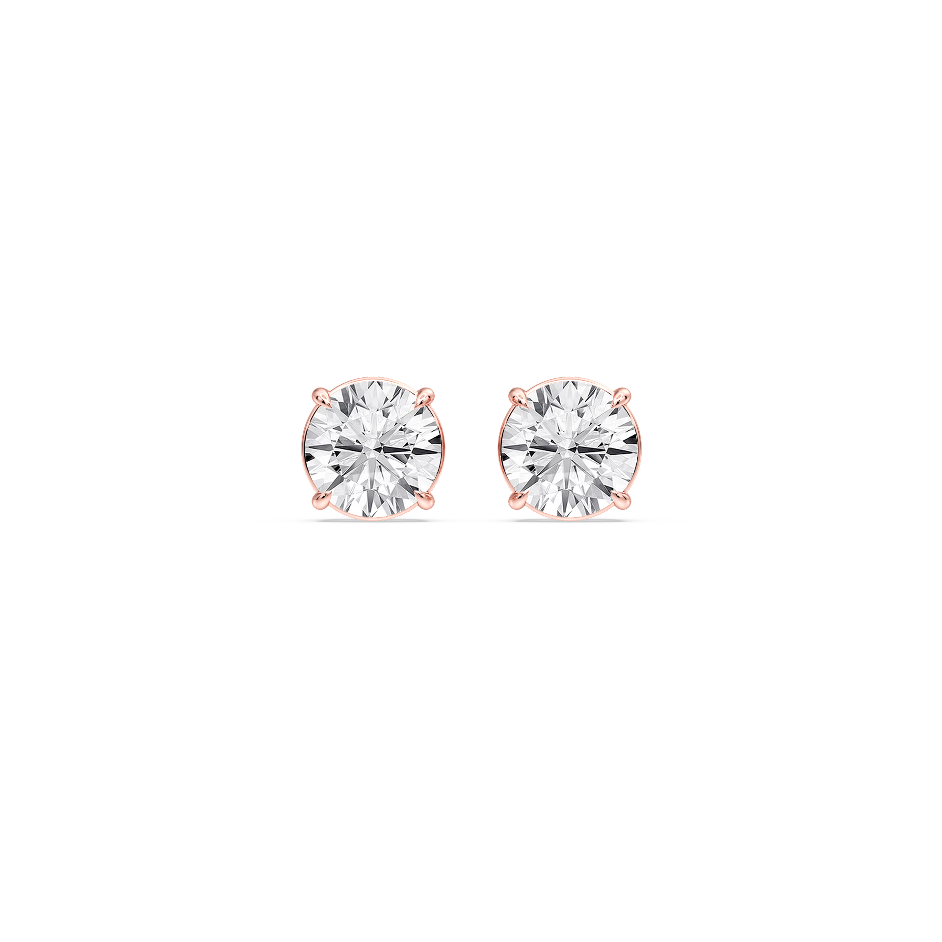 Lovea Claw Ohrstecker Schraubverschluss – Rundschliff – Roségold