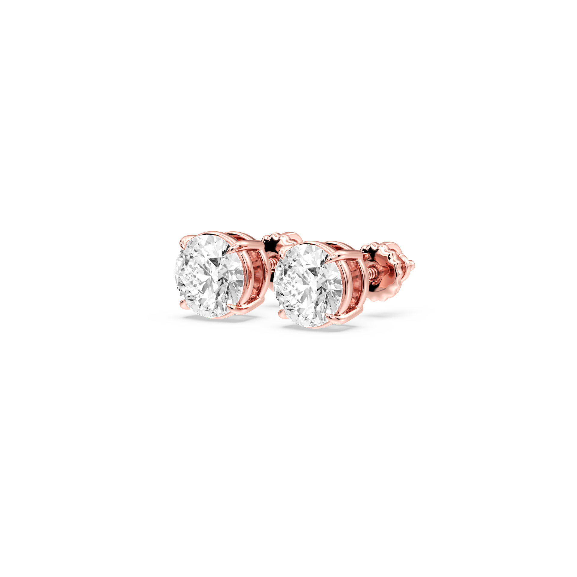 Lovea Claw Ohrstecker Schraubverschluss – Rundschliff – Roségold