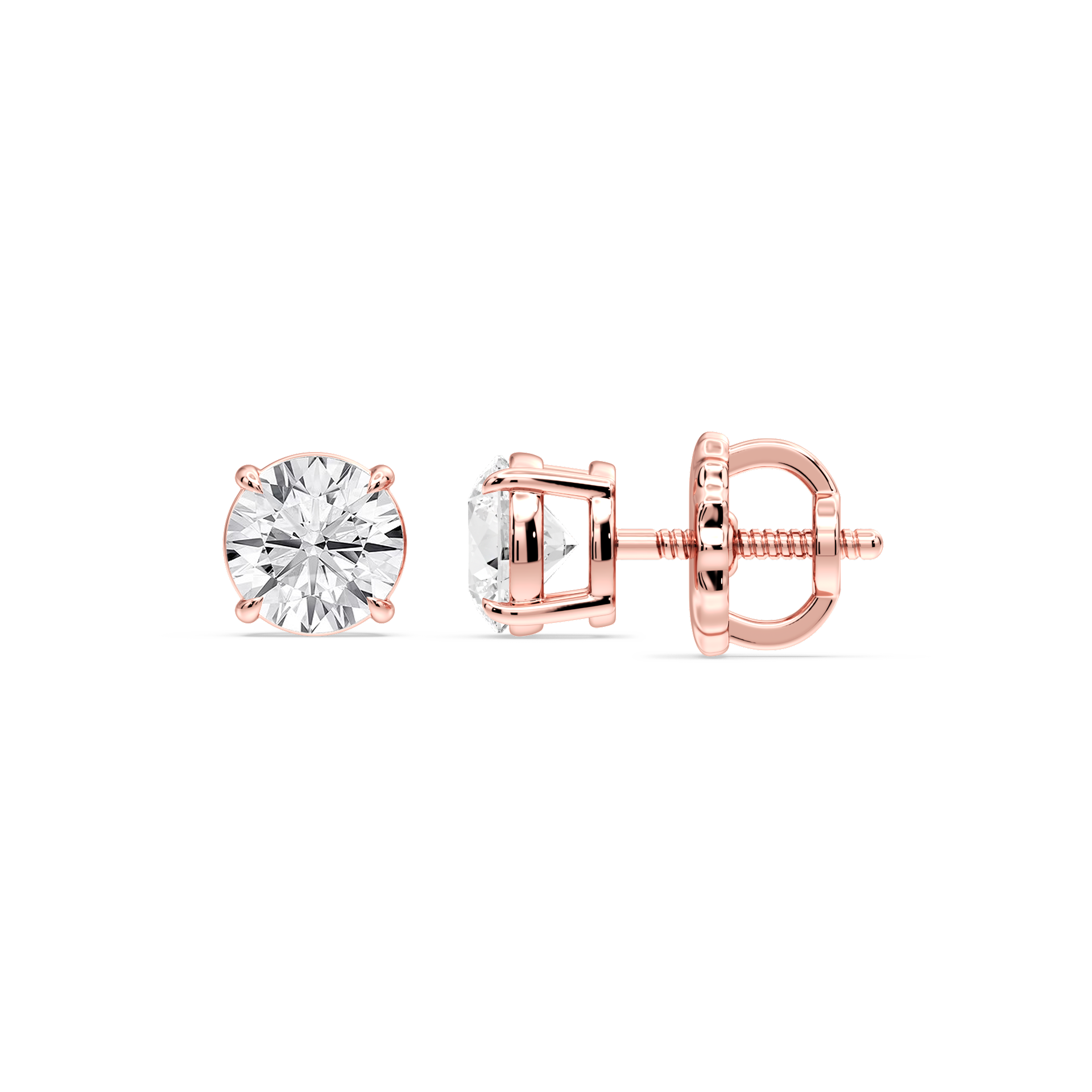 Lovea Claw Ohrstecker Schraubverschluss – Rundschliff – Roségold