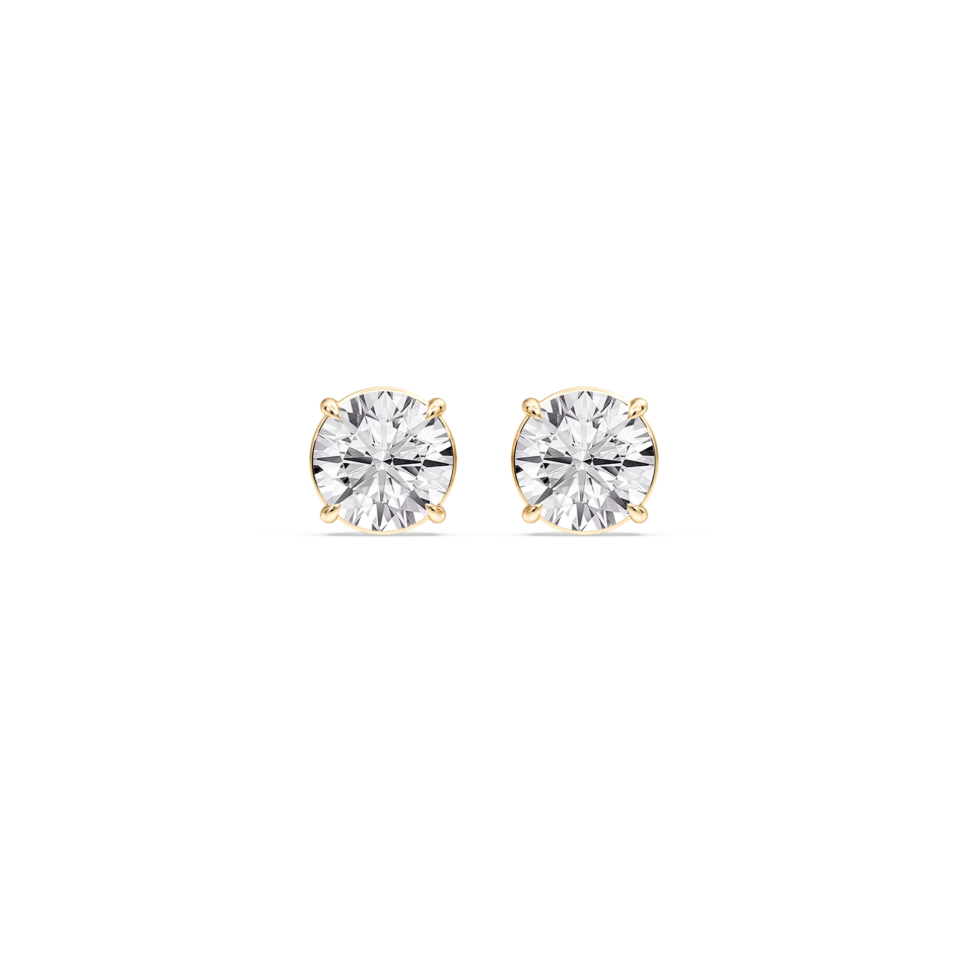 Lovea Claw Ohrstecker Schraubverschluss – Rundschliff – Gelbgold