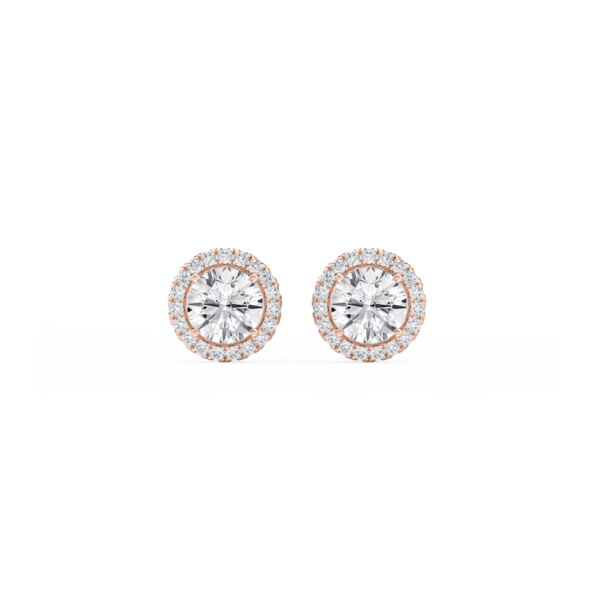 Lovea Halo Ohrstecker – Rundschliff – Roségold