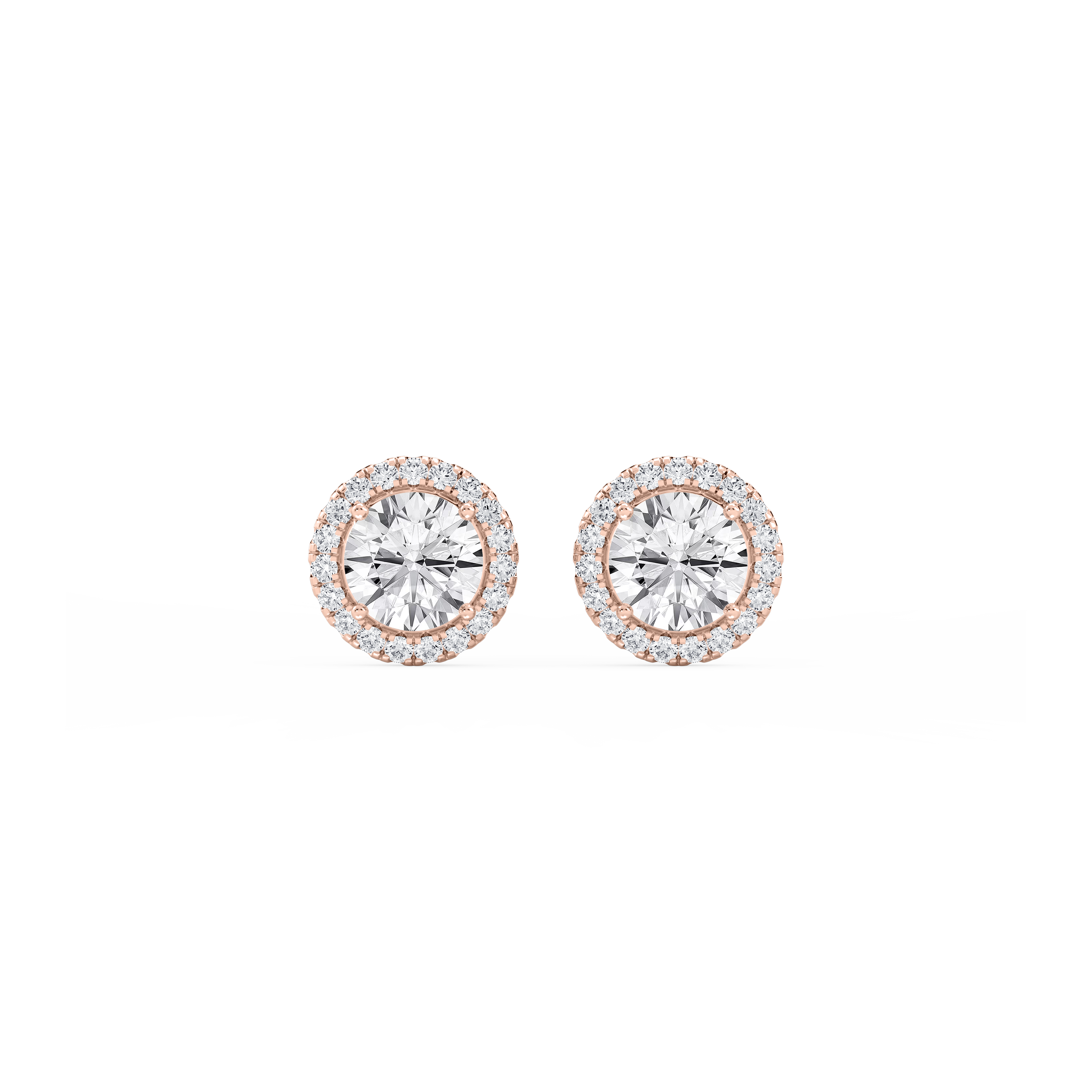Lovea Halo Ohrstecker – Rundschliff – Roségold