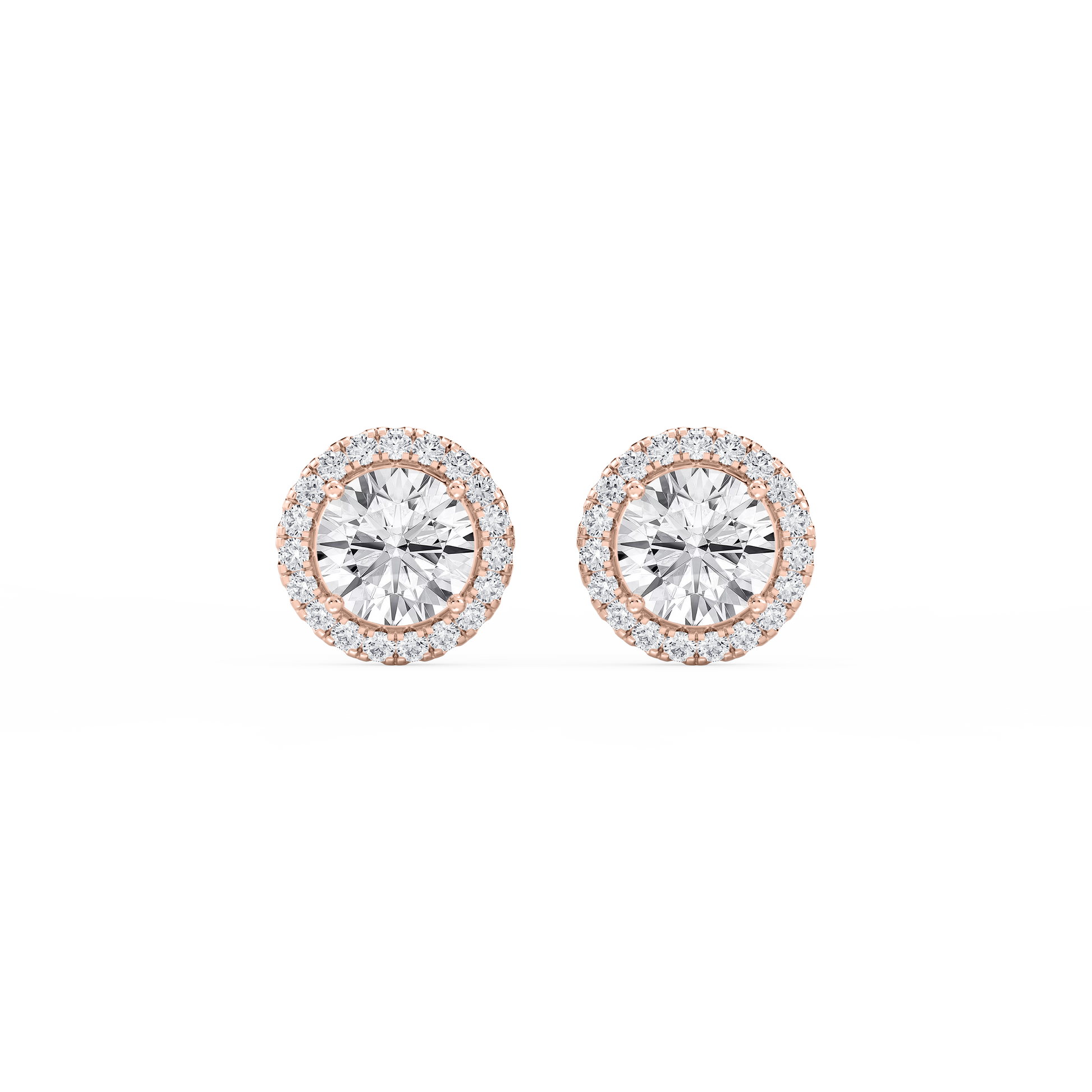 Lovea Halo Ohrstecker – Rundschliff – Roségold