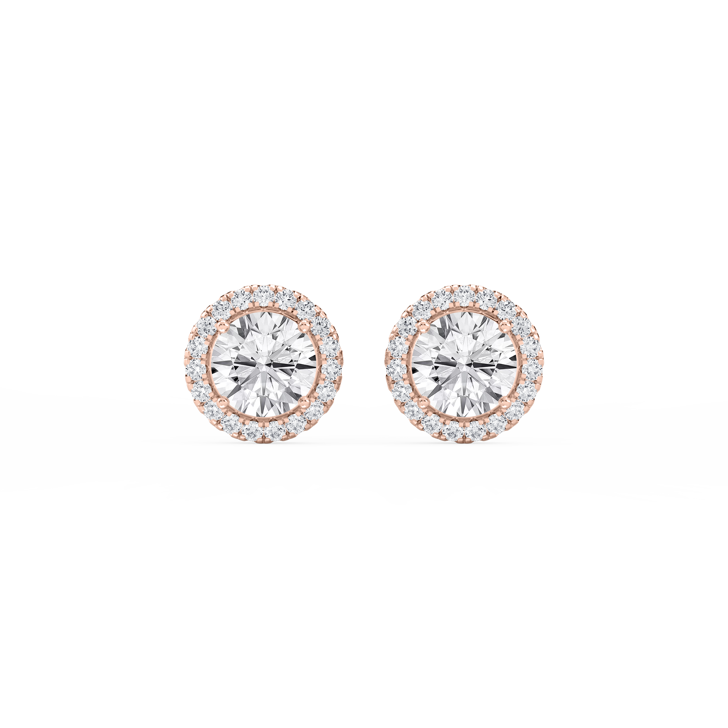 Lovea Halo Ohrstecker – Rundschliff – Roségold