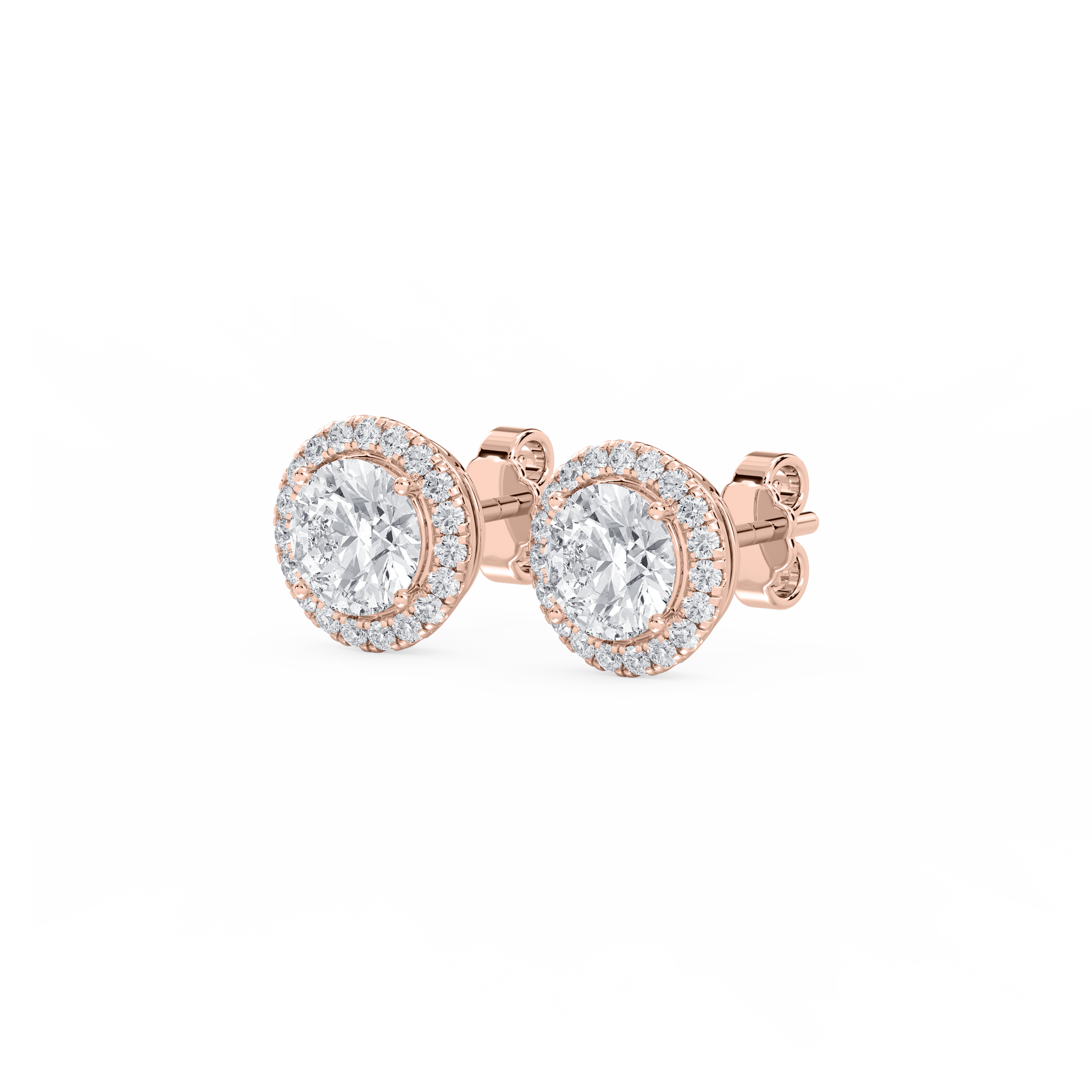 Lovea Halo Ohrstecker – Rundschliff – Roségold