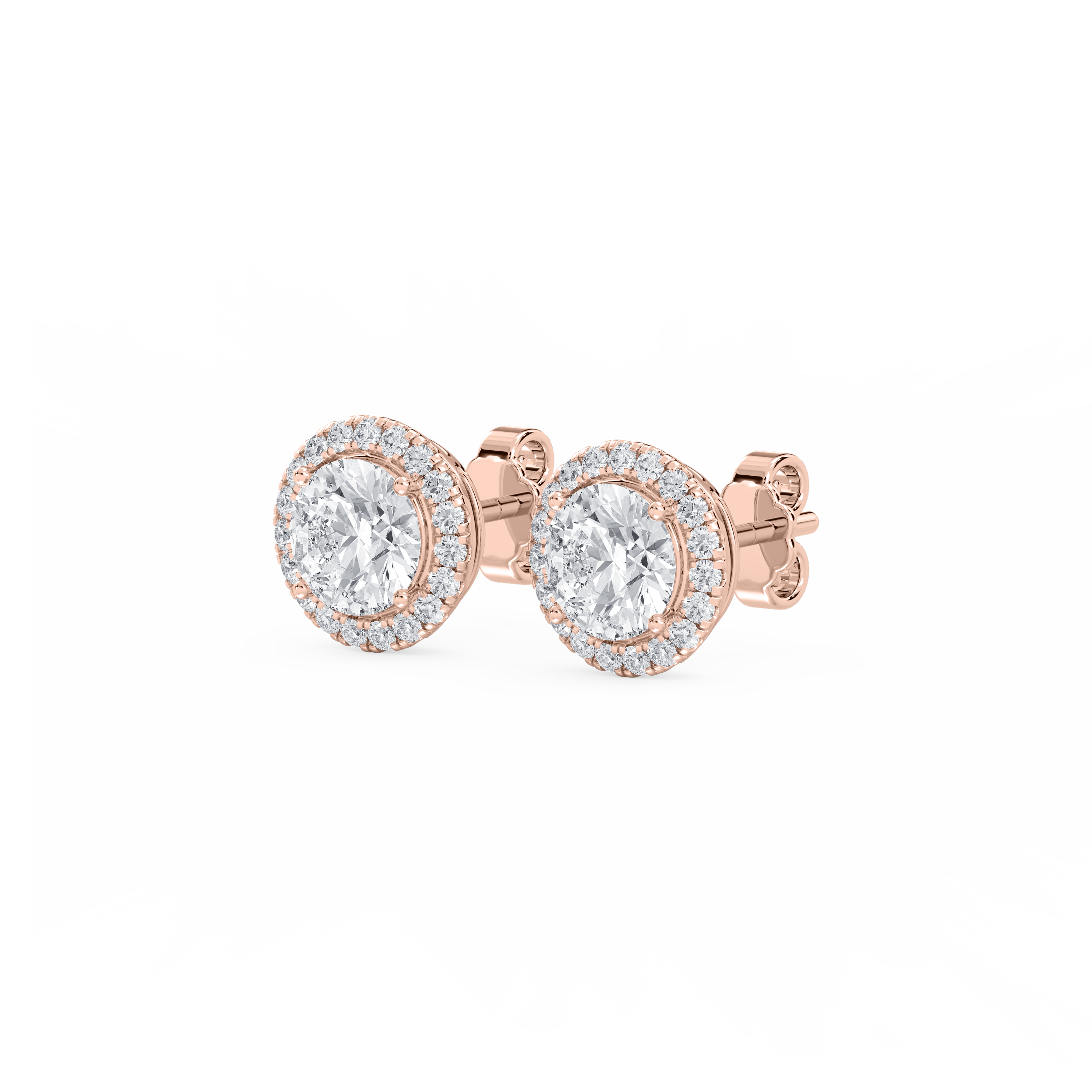 Lovea Halo Ohrstecker – Rundschliff – Roségold