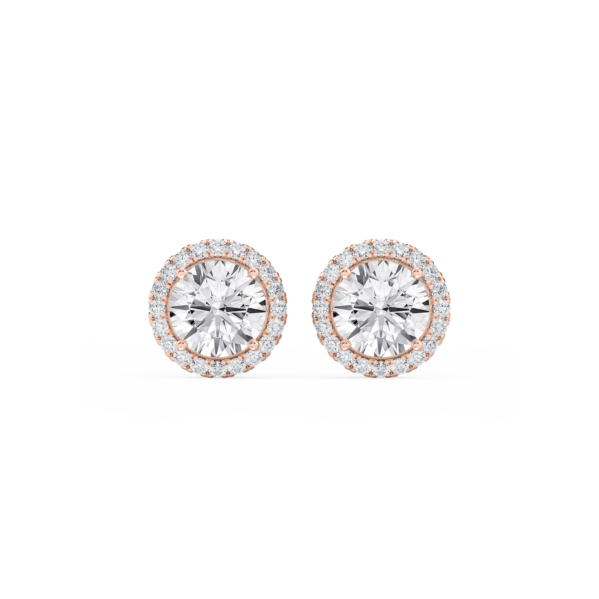 Lovea Halo Ohrstecker – Rundschliff – Roségold