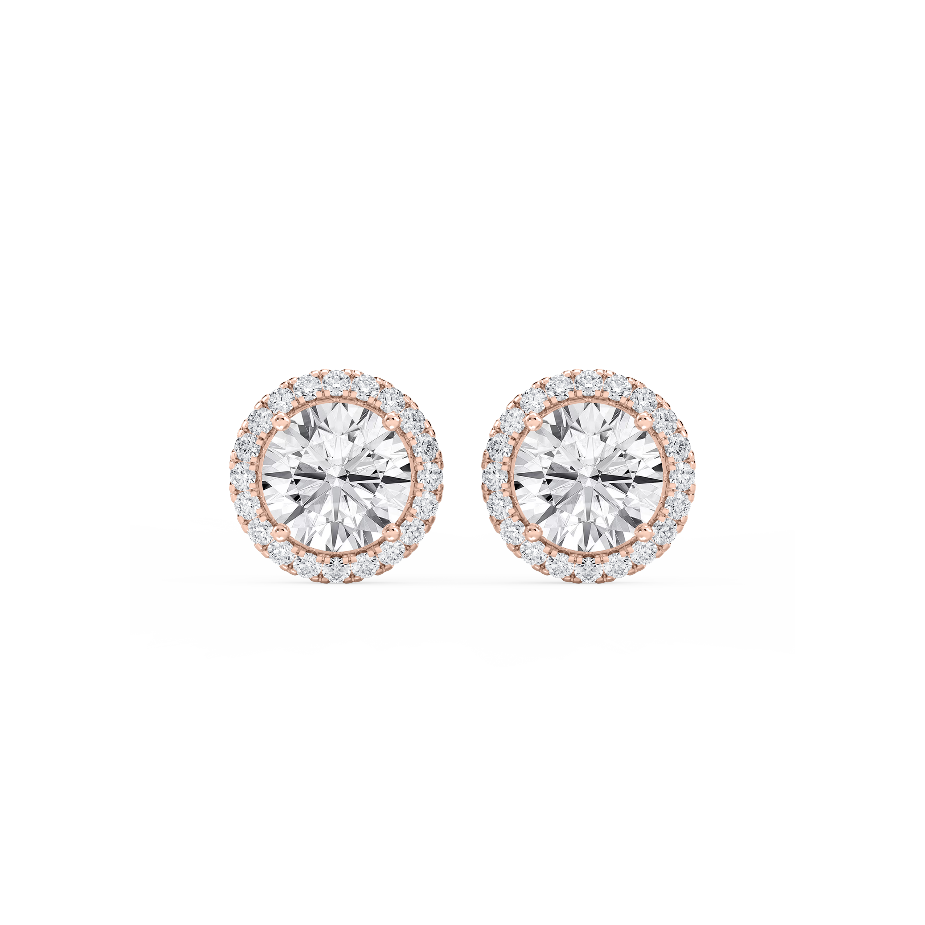Lovea Halo Ohrstecker – Rundschliff – Roségold