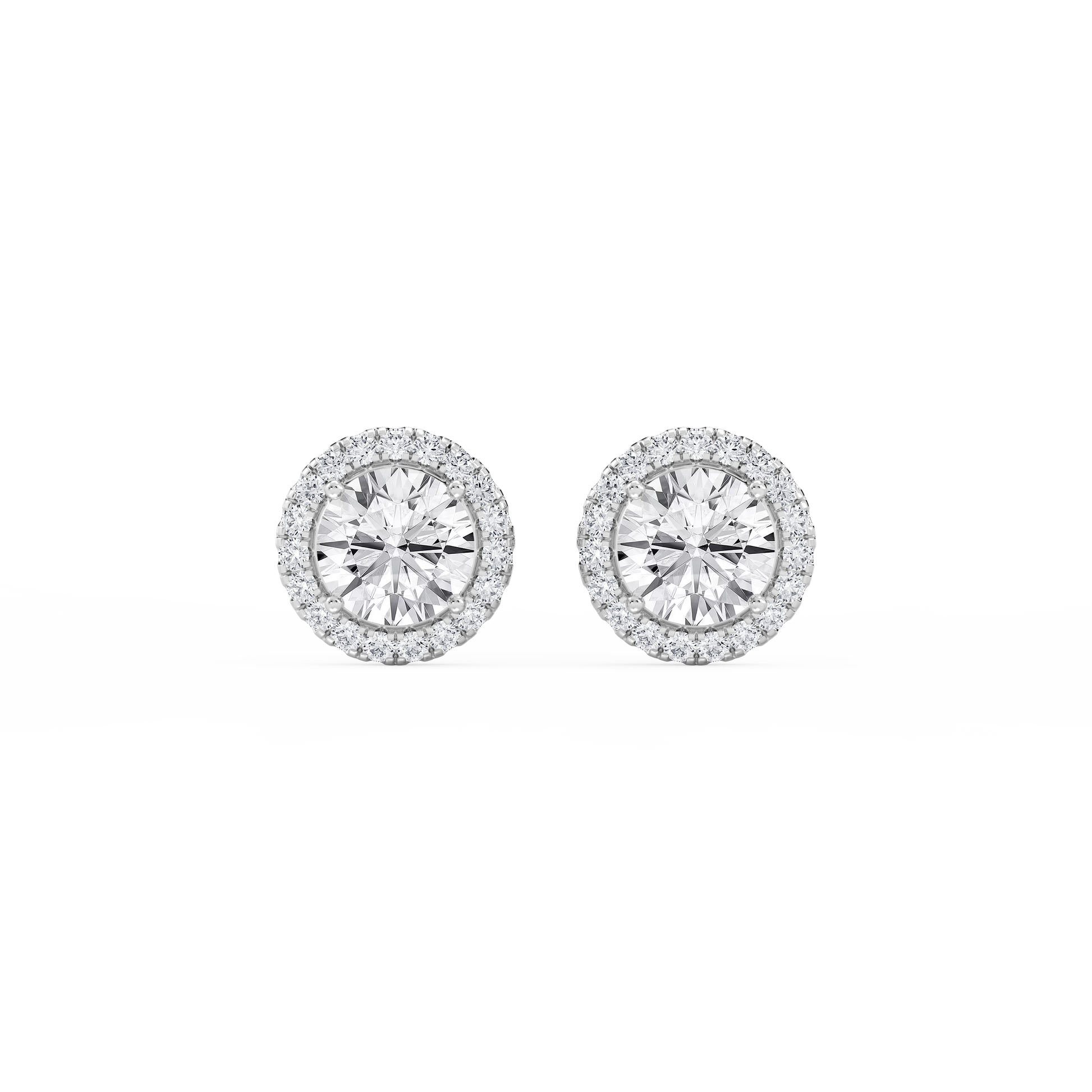 Lovea Halo Ohrstecker – Rundschliff – Weißgold