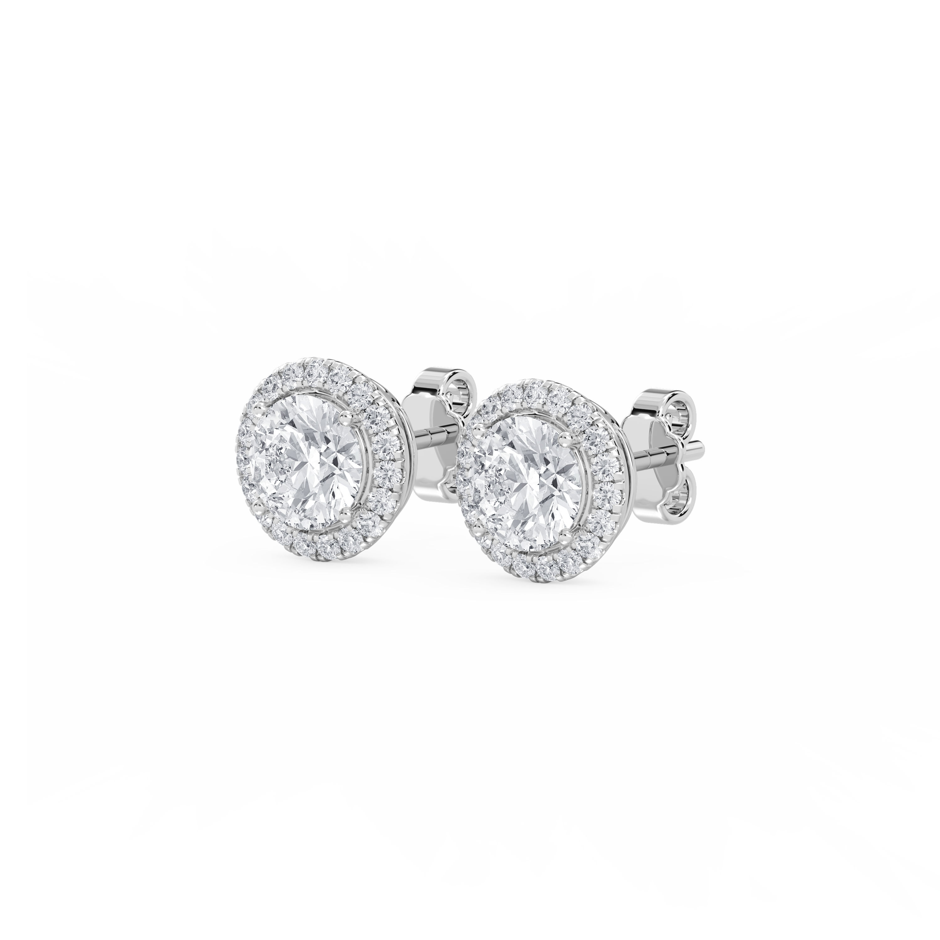 Lovea Halo Ohrstecker – Rundschliff – Weißgold