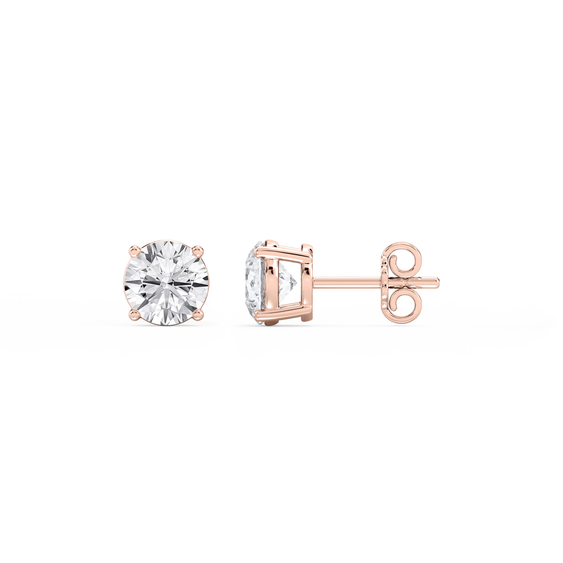 Lovea Classic Ohrstecker Steckverschluss – Rundschliff – Roségold