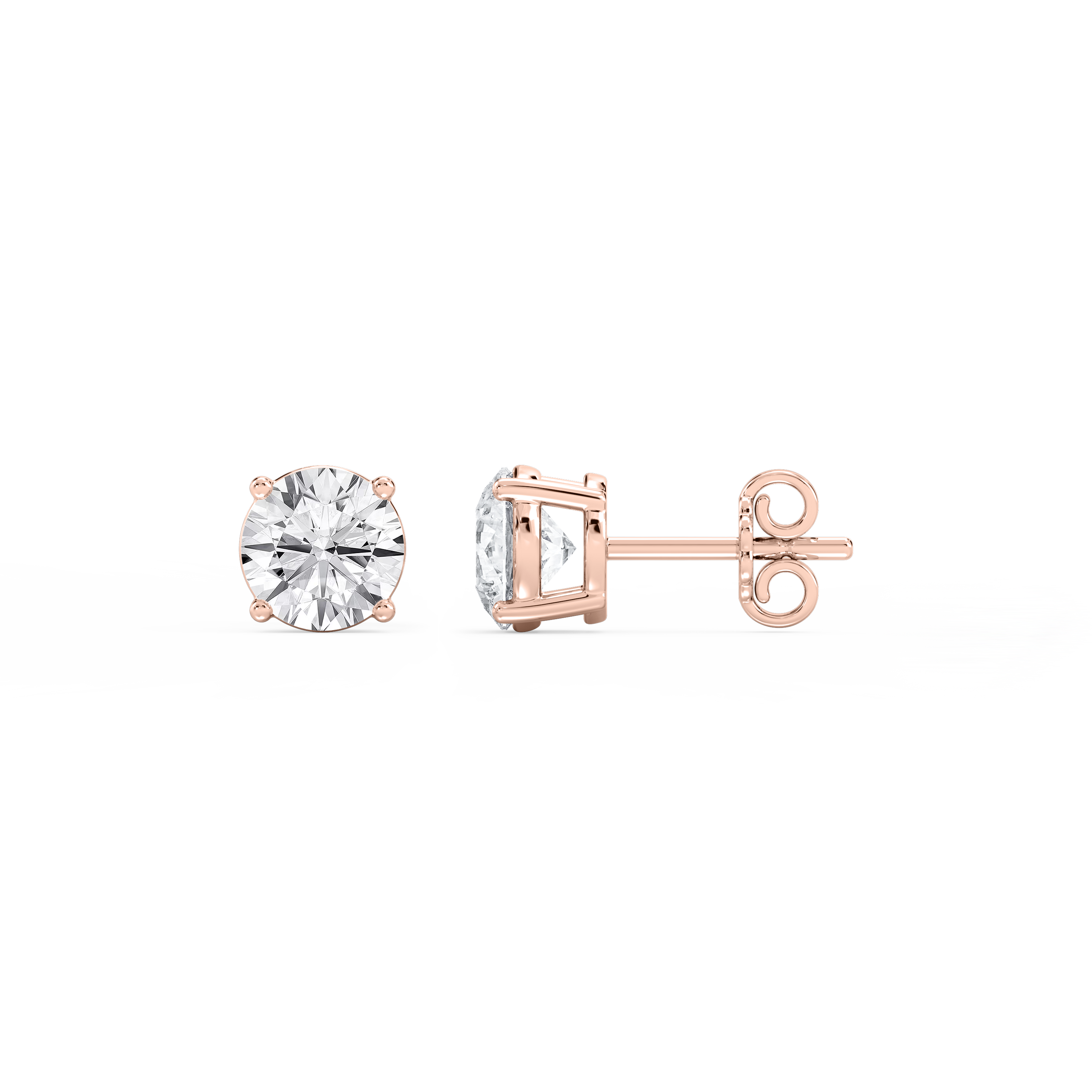 Lovea Classic Ohrstecker Steckverschluss – Rundschliff – Roségold