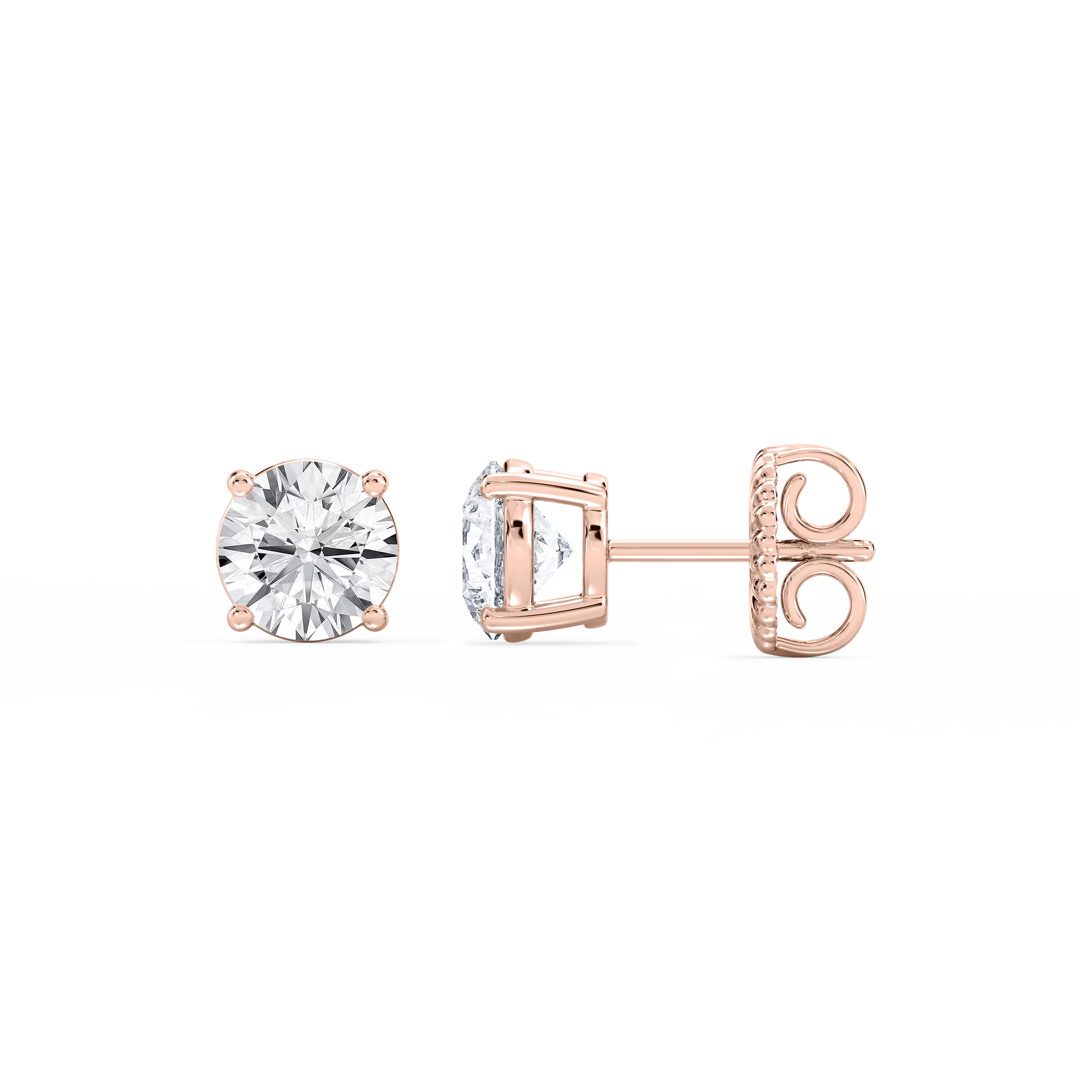 Lovea Classic Ohrstecker Steckverschluss – Rundschliff – Roségold