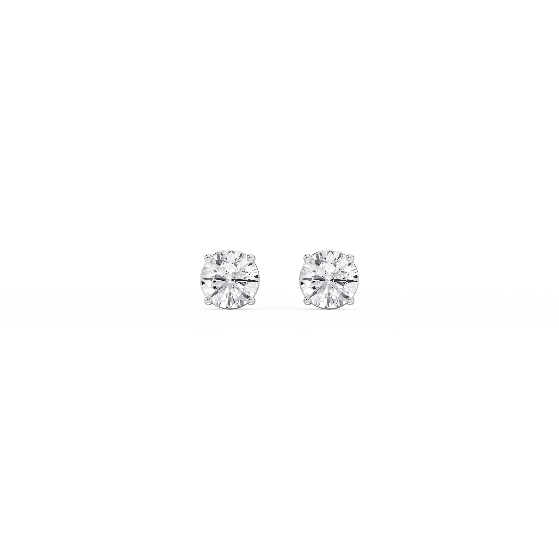 Lovea Classic Ohrstecker Steckverschluss – Rundschliff – Weißgold