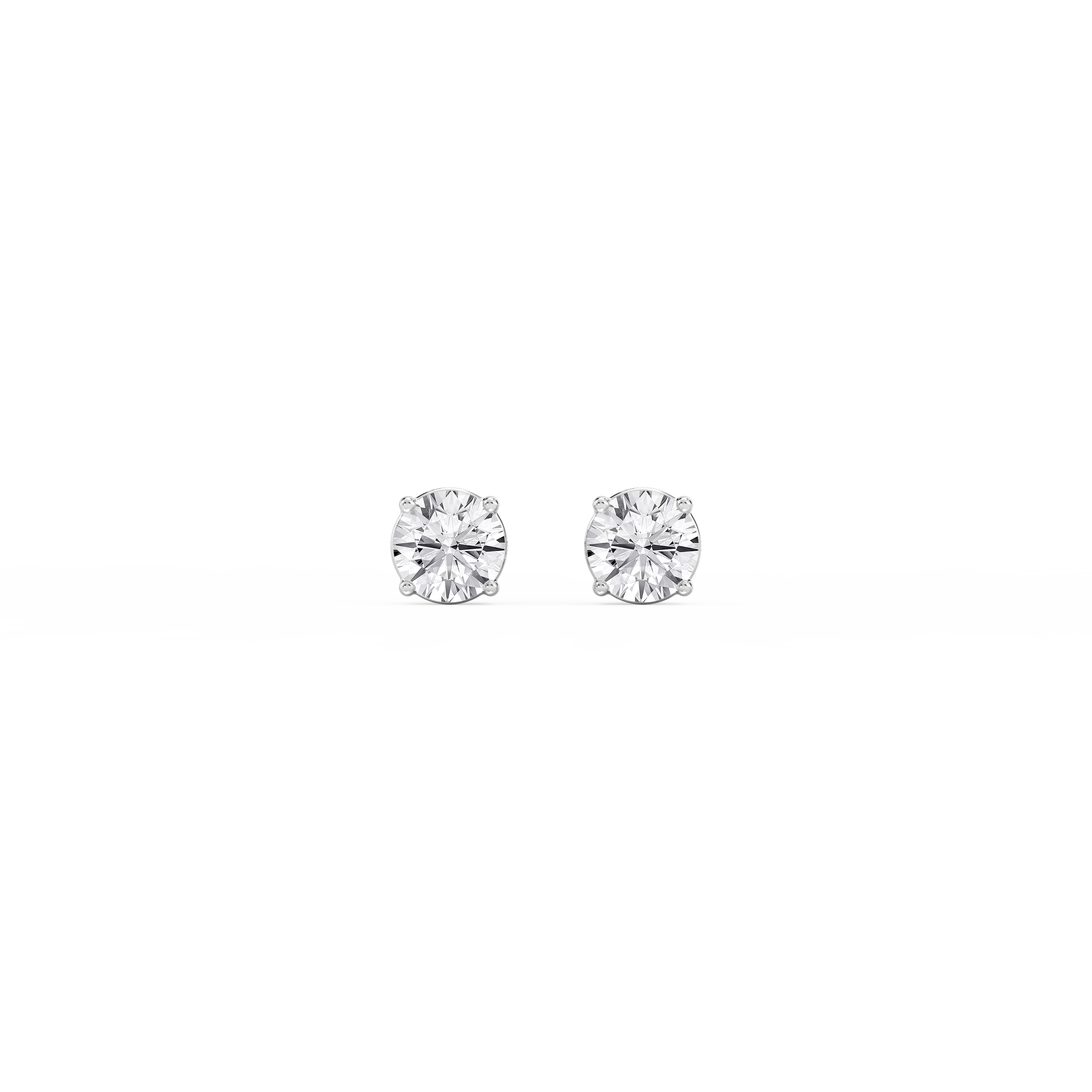 Lovea Classic Ohrstecker Steckverschluss – Rundschliff – Weißgold