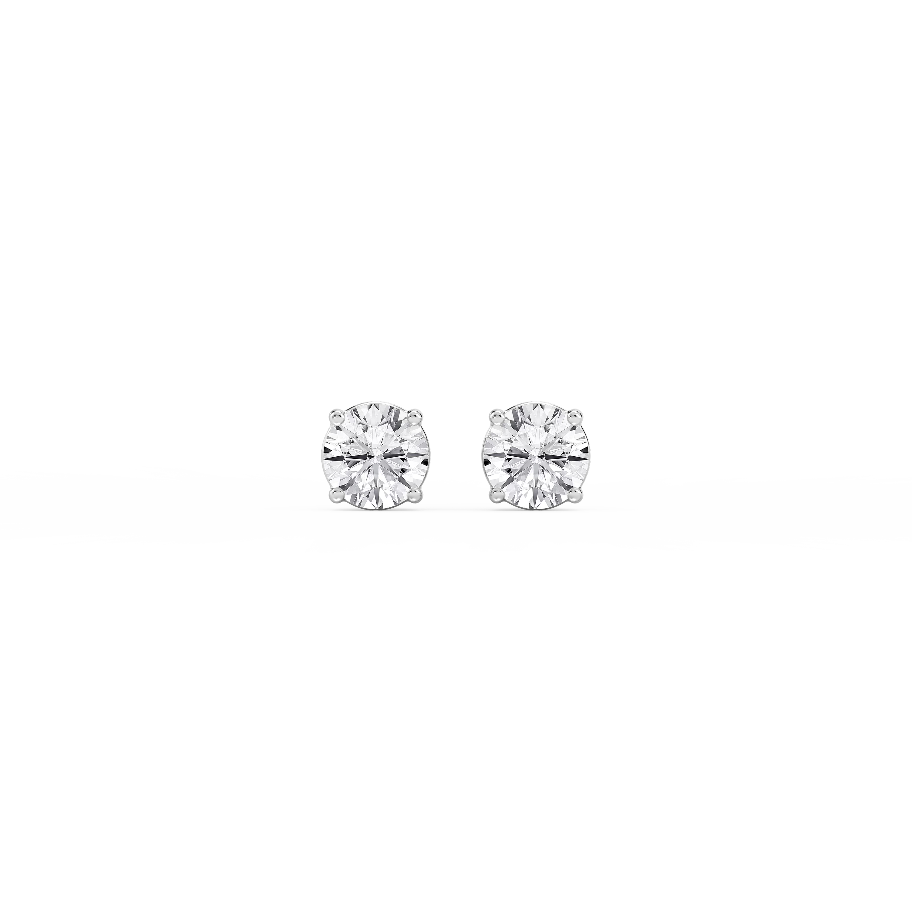 Lovea Classic Ohrstecker Steckverschluss – Rundschliff – Weißgold