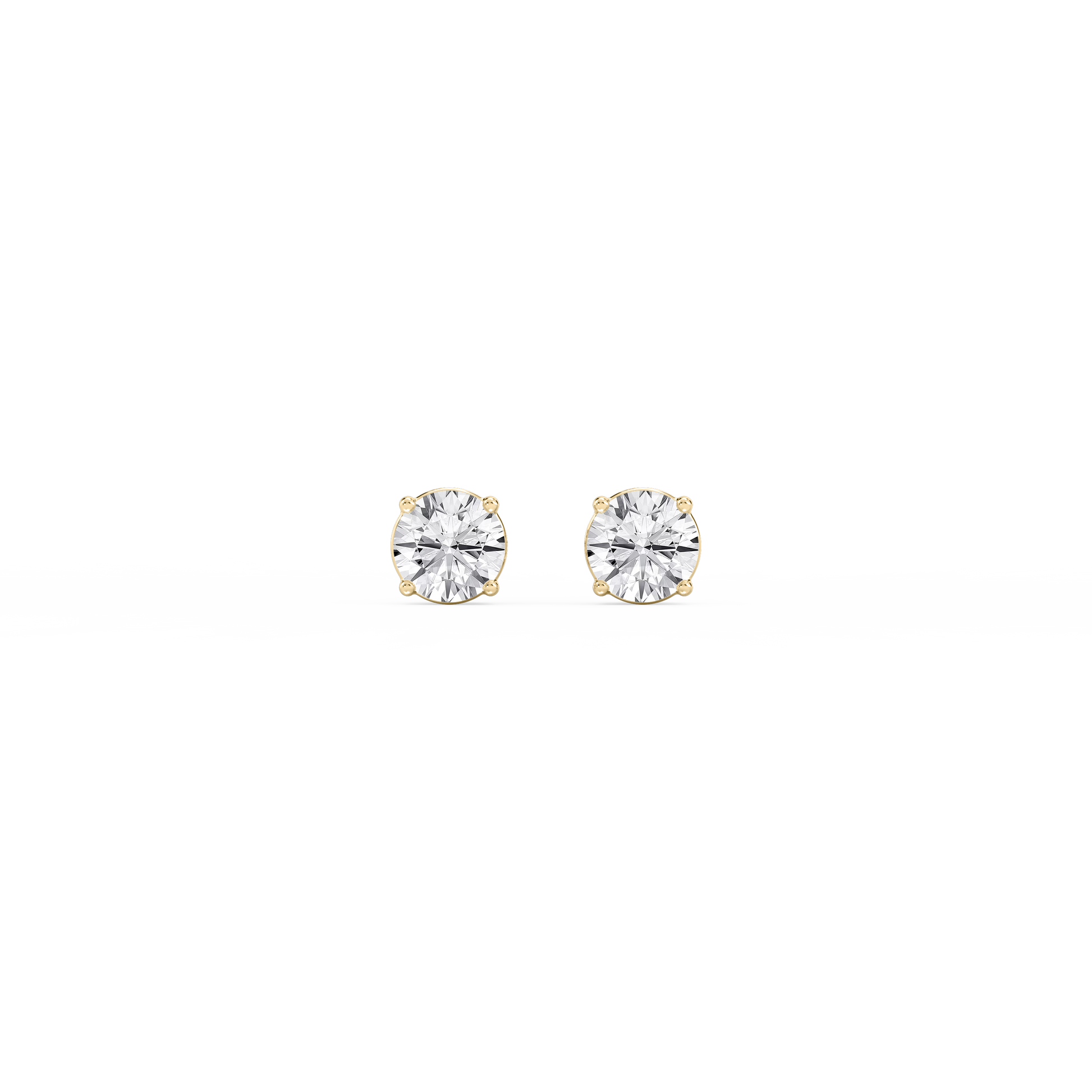 Lovea Classic Ohrstecker Steckverschluss – Rundschliff – Gelbgold