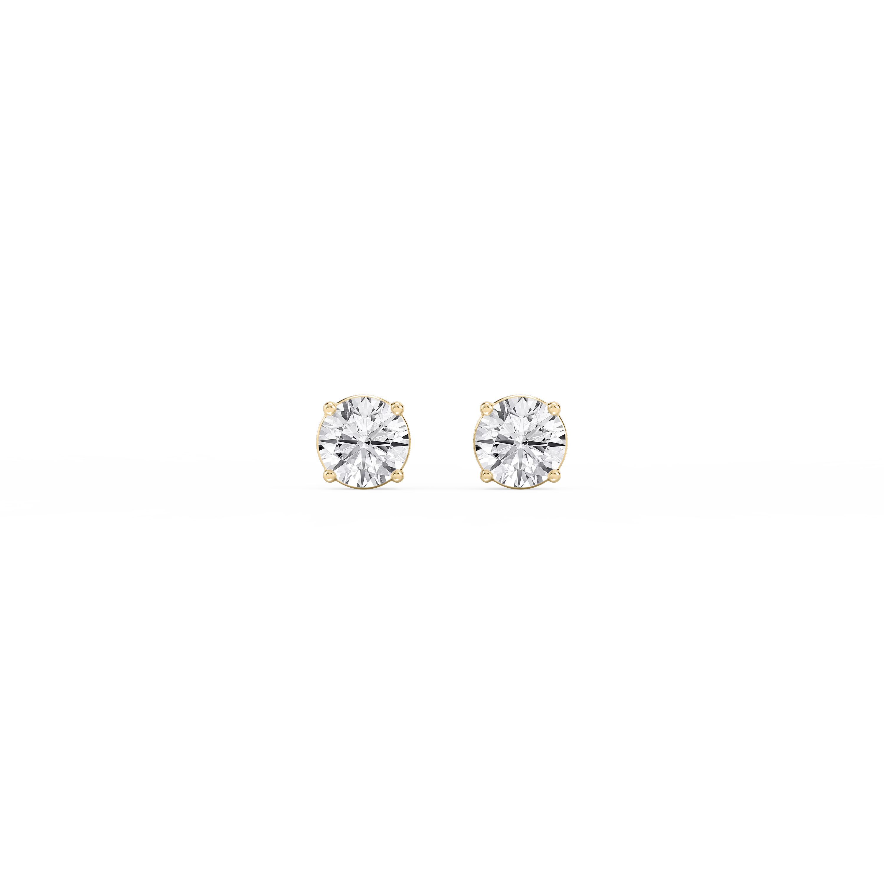 Lovea Classic Ohrstecker Steckverschluss – Rundschliff – Gelbgold