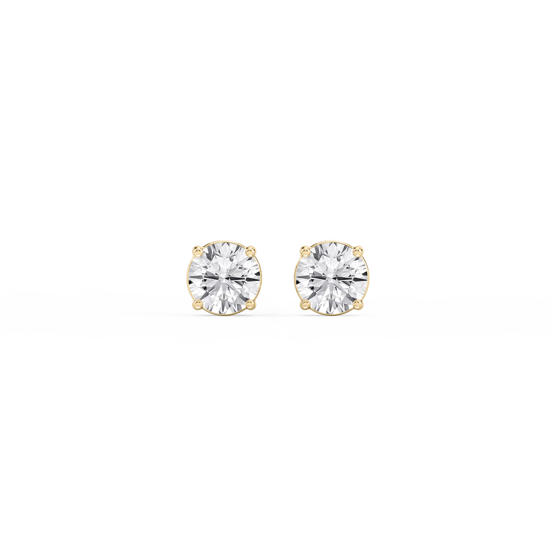 Lovea Classic Ohrstecker Steckverschluss – Rundschliff – Gelbgold