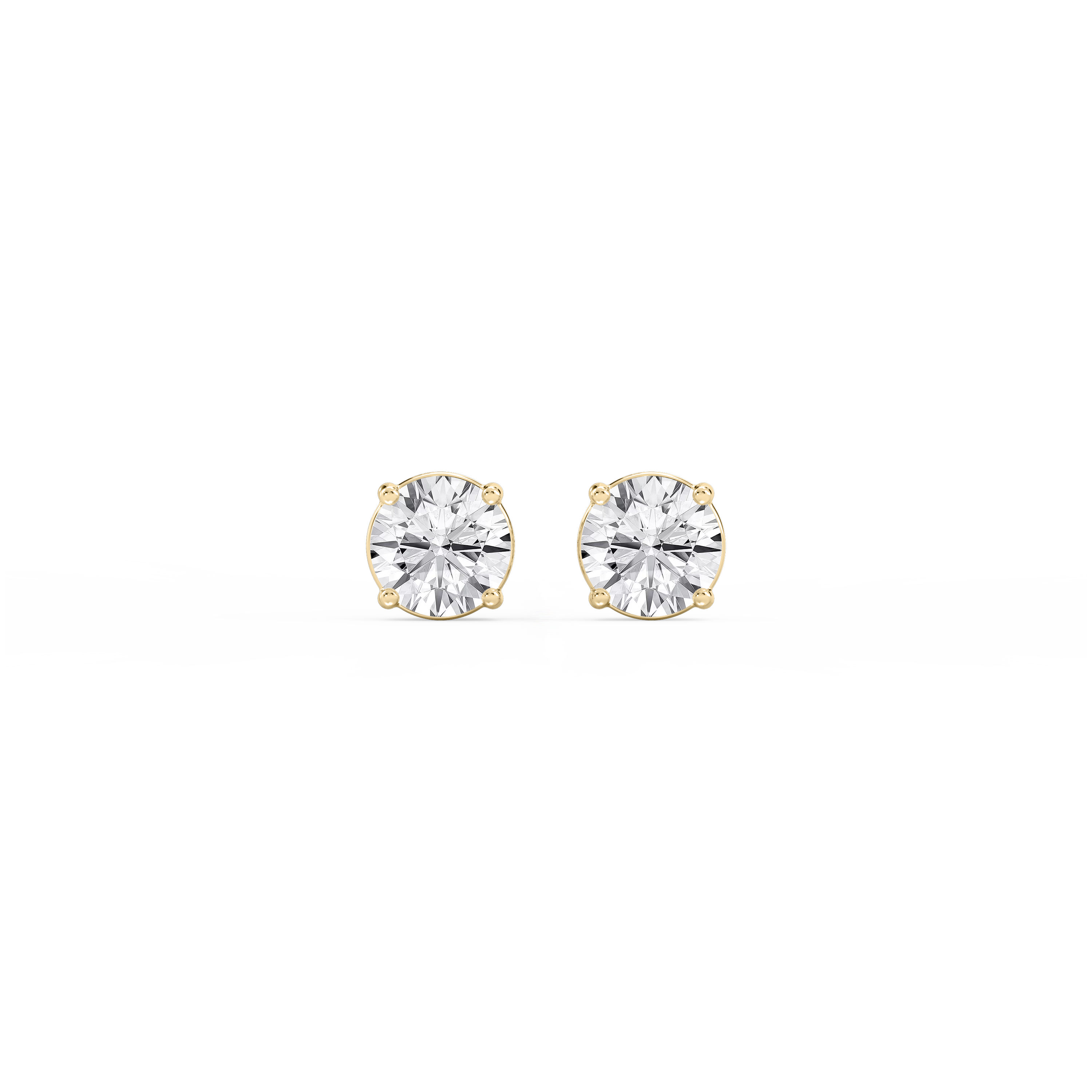 Lovea Classic Ohrstecker Steckverschluss – Rundschliff – Gelbgold