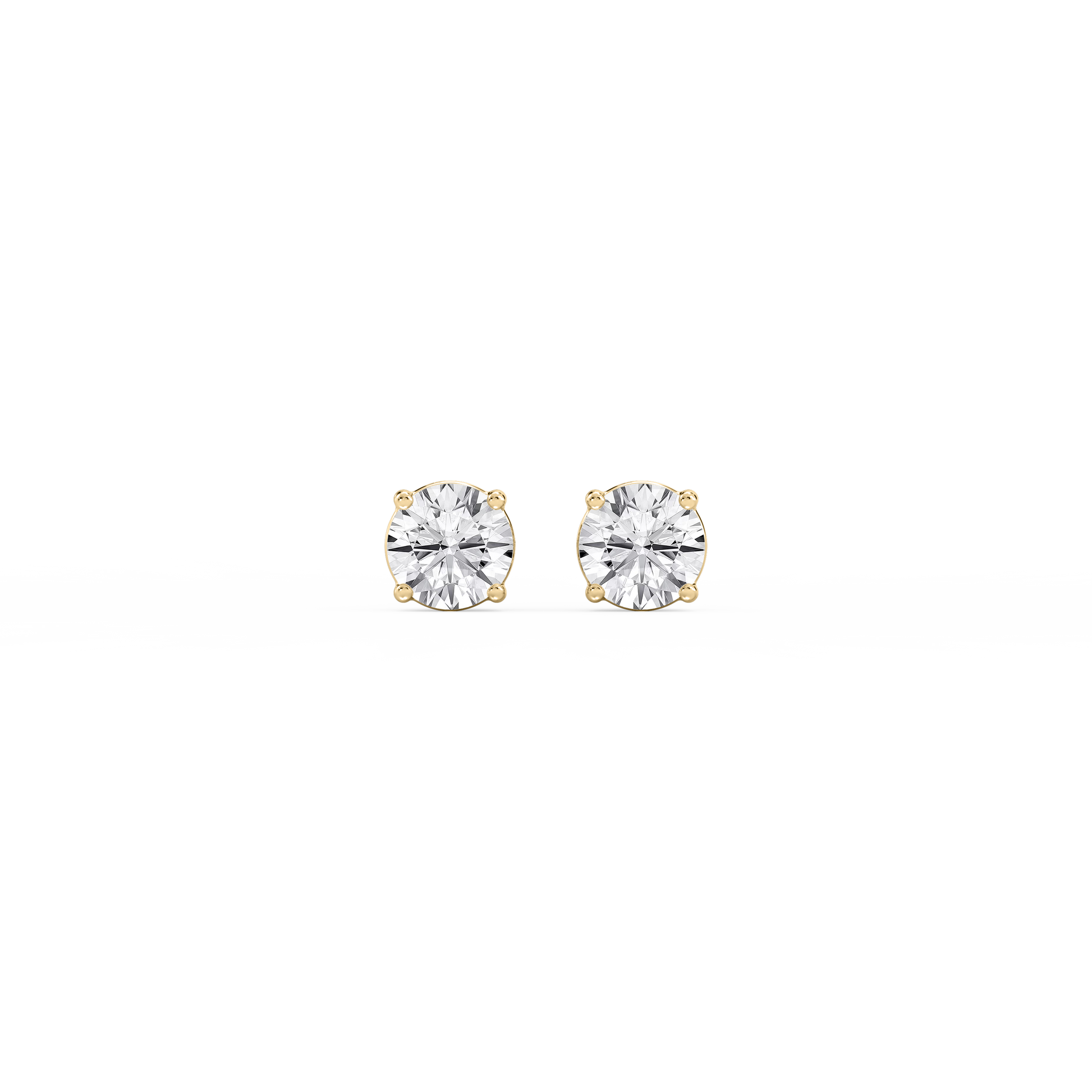 Lovea Classic Ohrstecker Steckverschluss – Rundschliff – Gelbgold