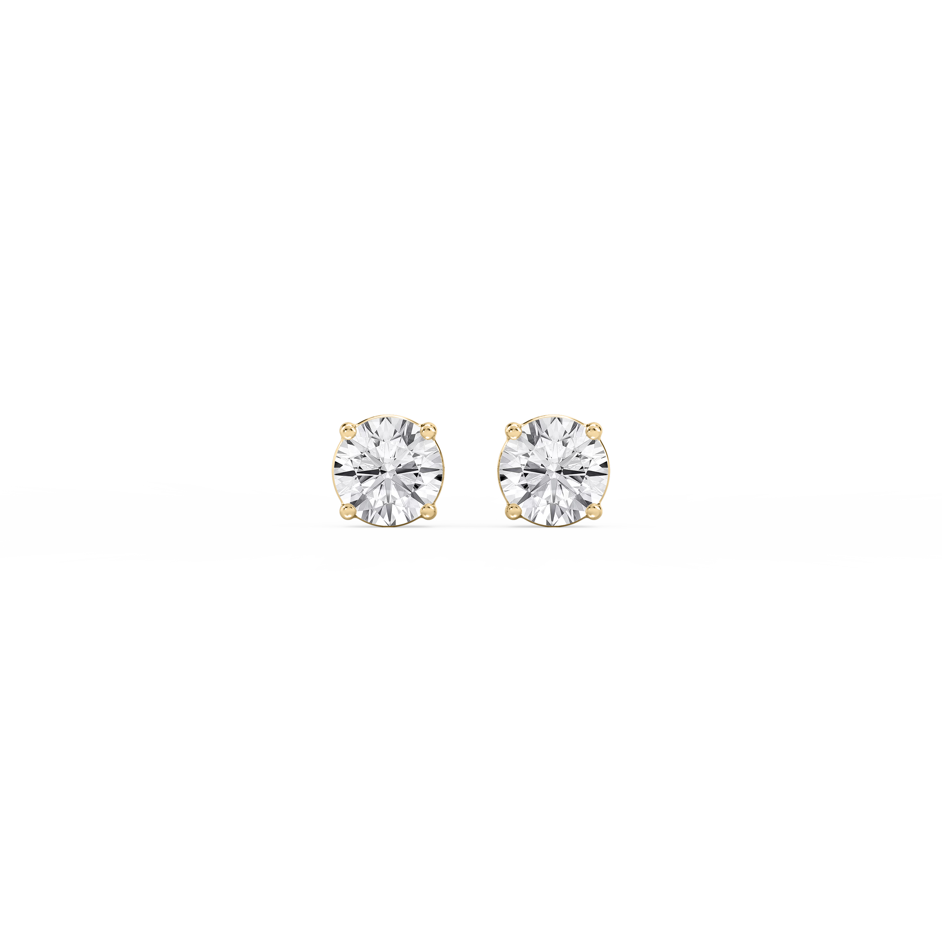 Lovea Classic Ohrstecker Steckverschluss – Rundschliff – Gelbgold
