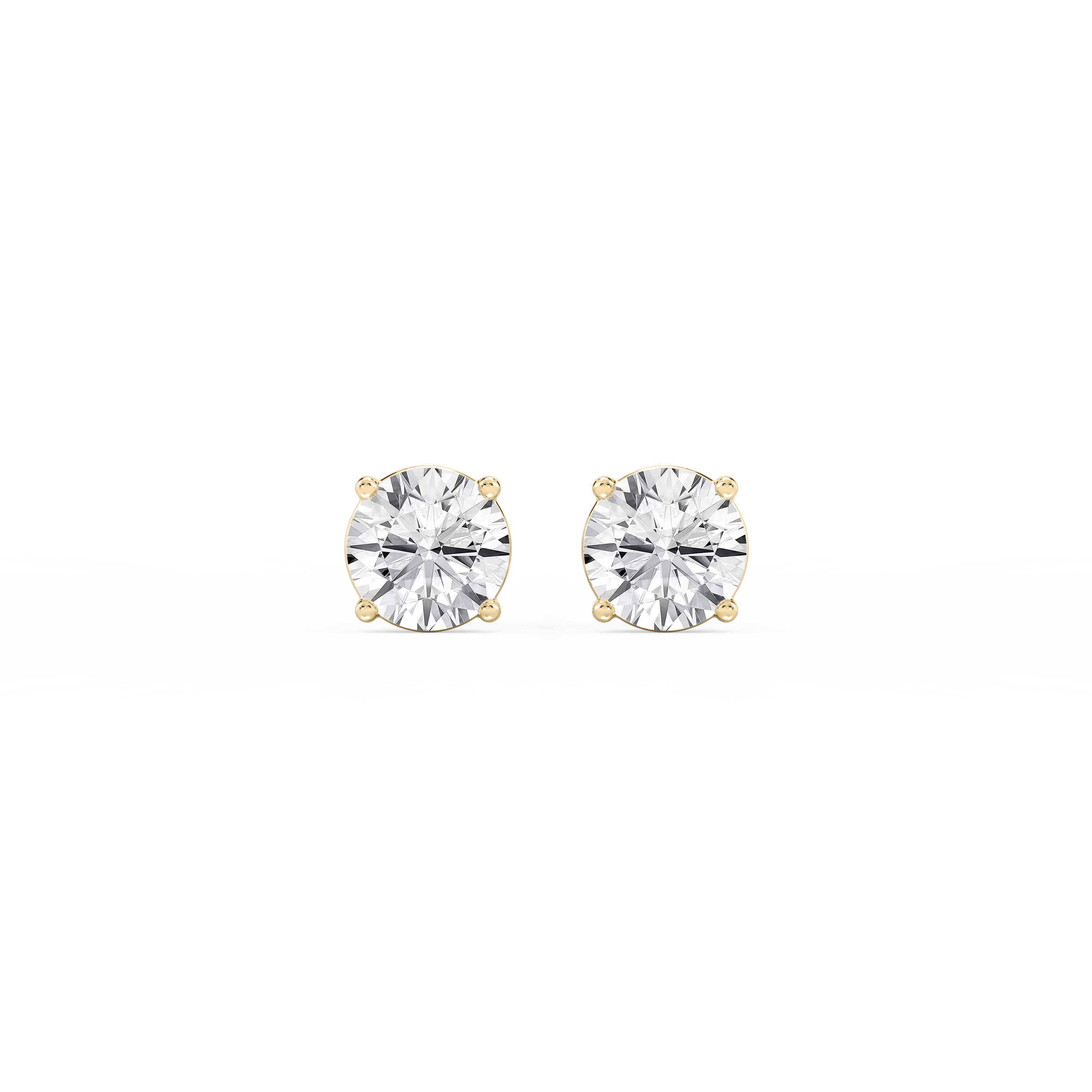 Lovea Classic Ohrstecker Steckverschluss – Rundschliff – Gelbgold