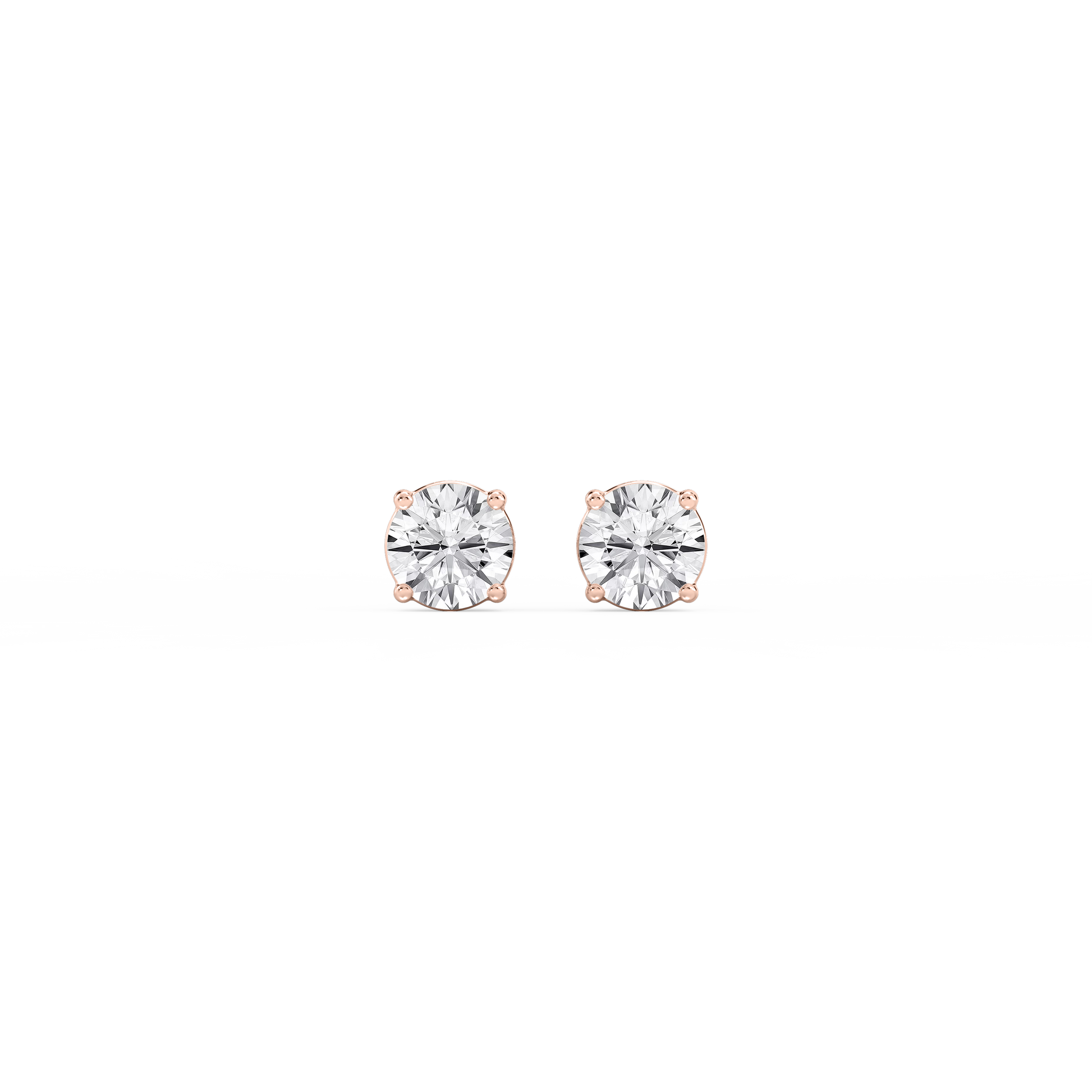 Lovea Classic Ohrstecker Schraubverschluss – Rundschliff – Roségold