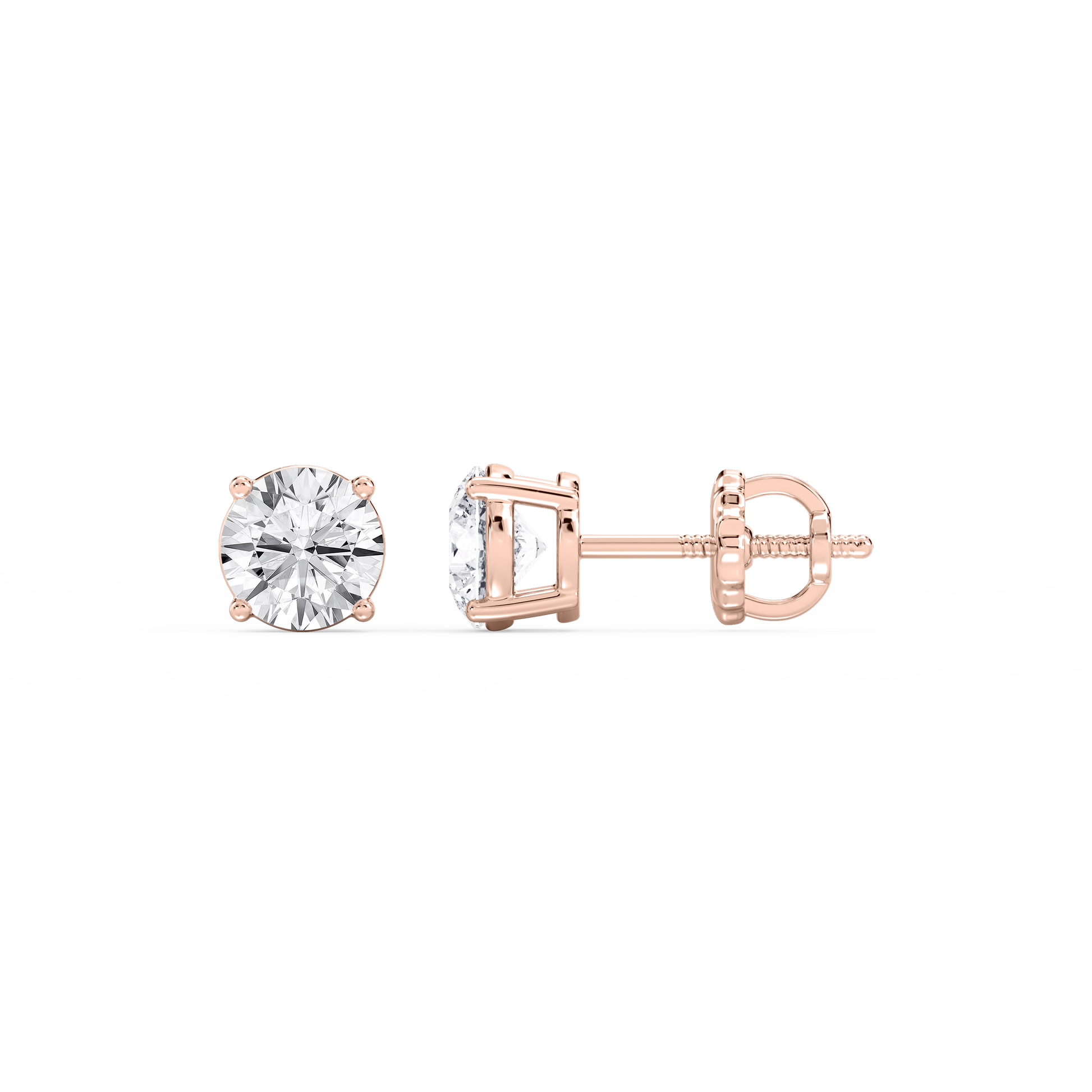 Lovea Classic Ohrstecker Schraubverschluss – Rundschliff – Roségold