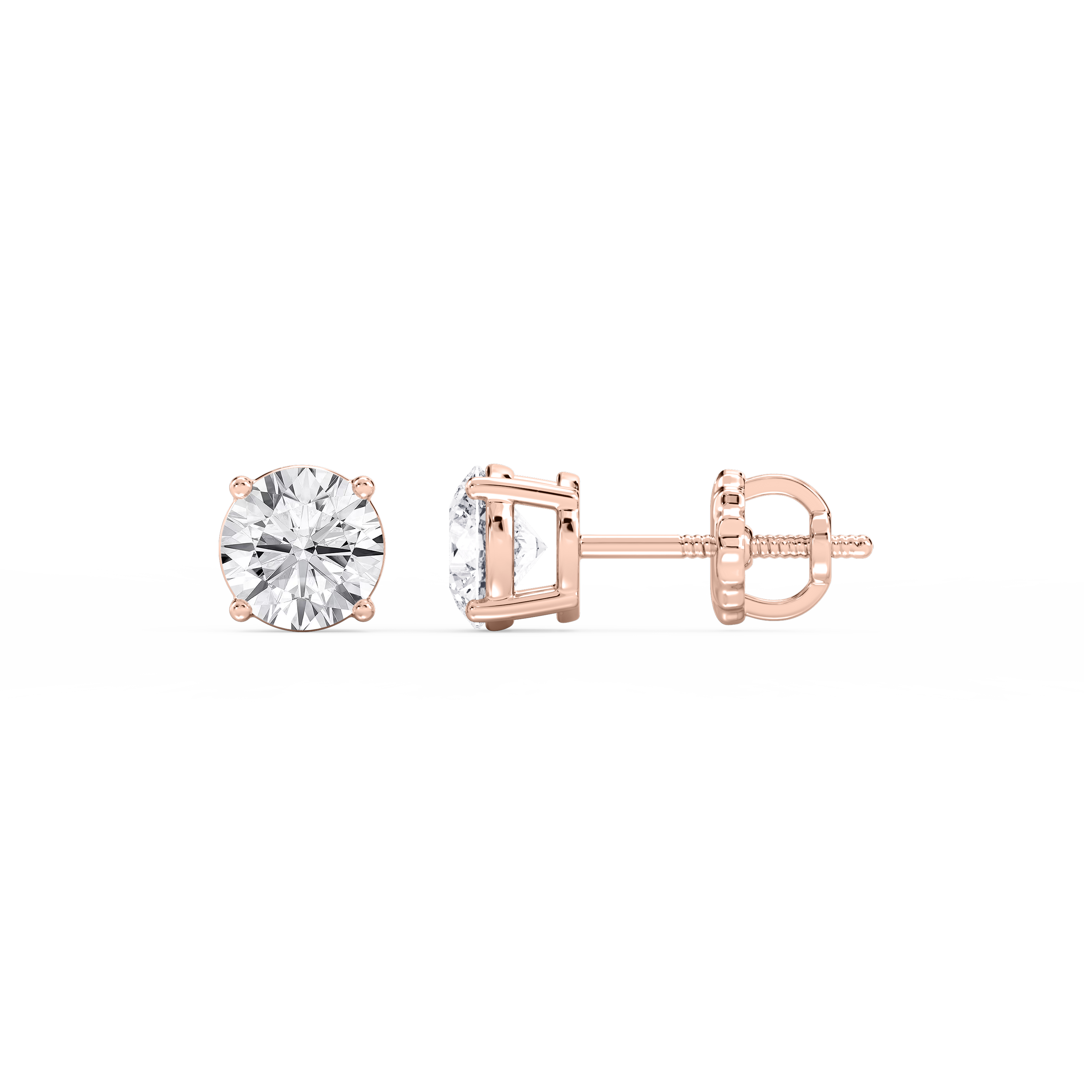 Lovea Classic Ohrstecker Schraubverschluss – Rundschliff – Roségold