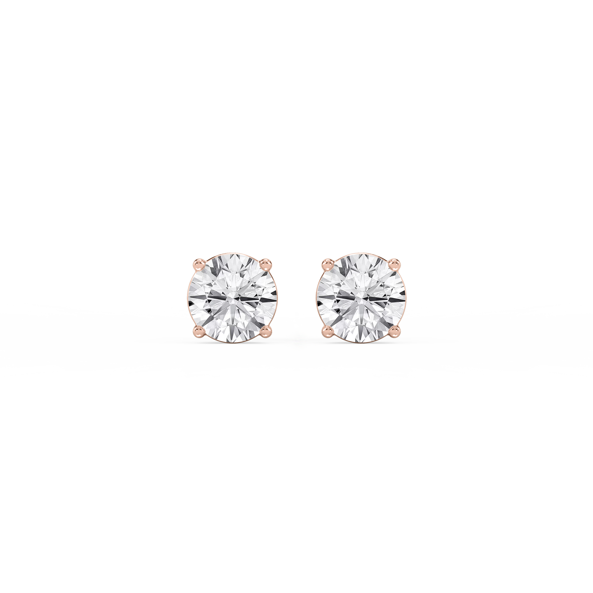 Lovea Classic Ohrstecker Schraubverschluss – Rundschliff – Roségold