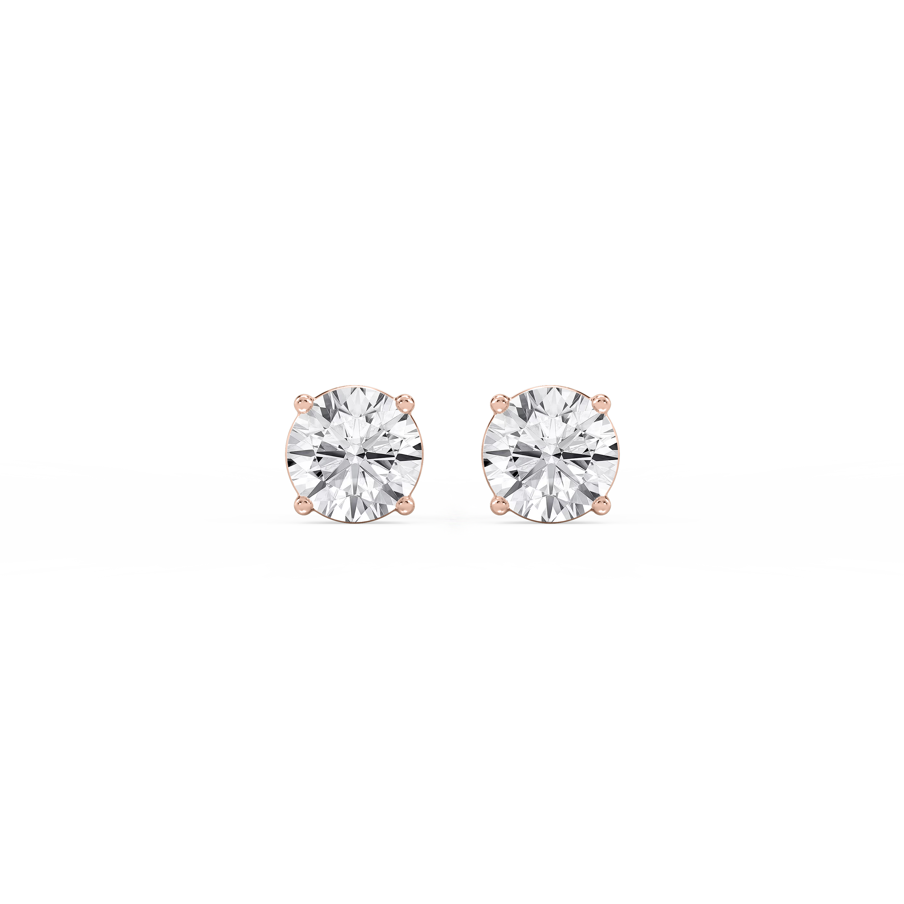 Lovea Classic Ohrstecker Schraubverschluss – Rundschliff – Roségold