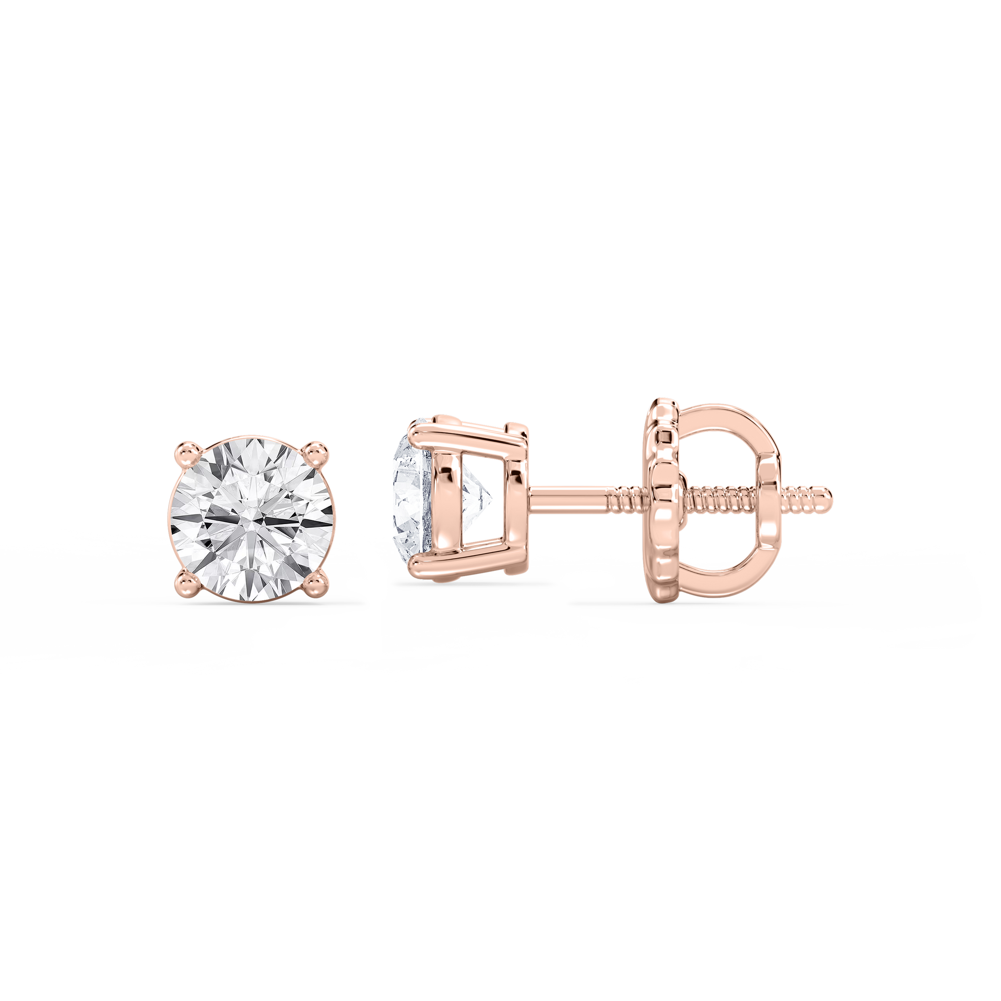 Lovea Classic Ohrstecker Schraubverschluss – Rundschliff – Roségold