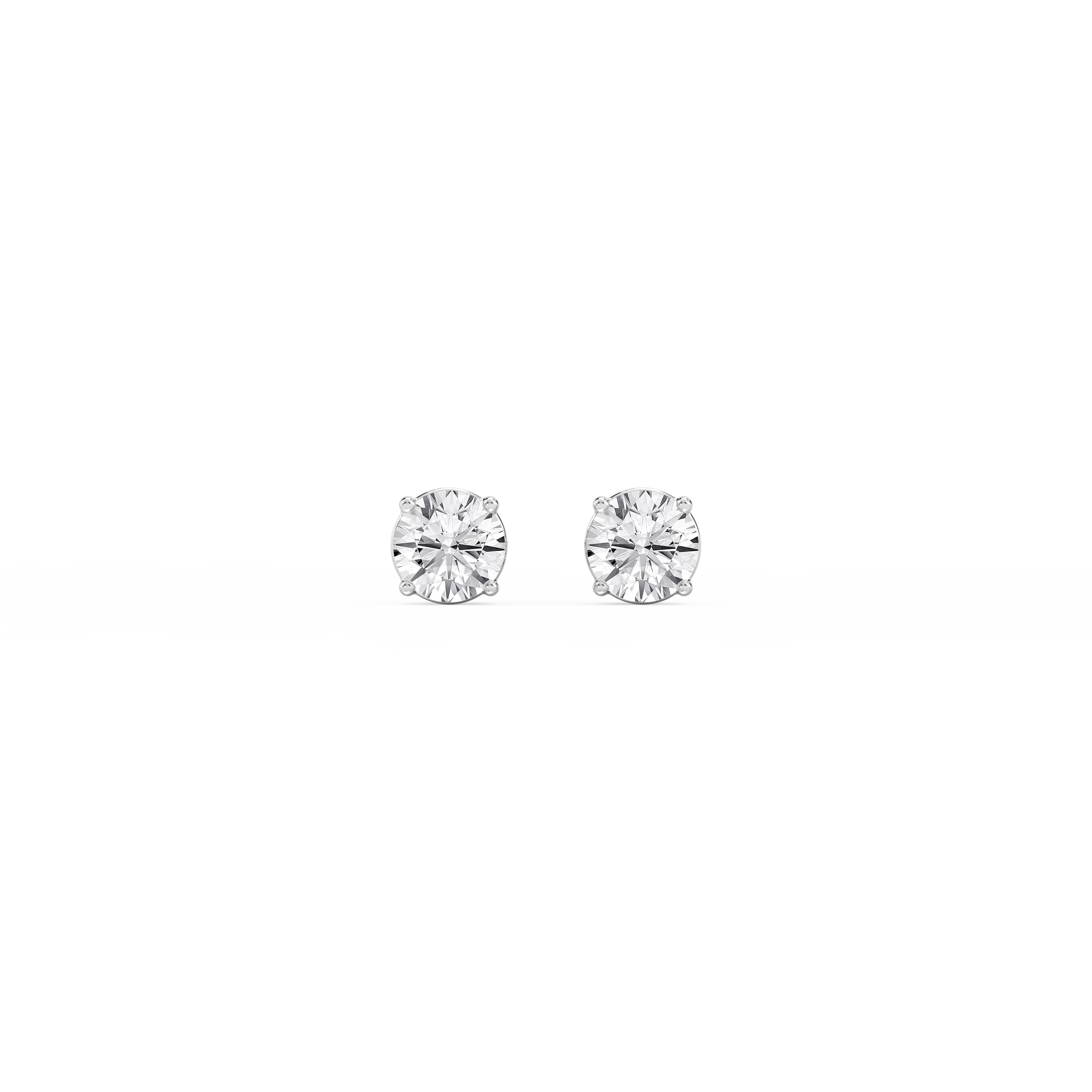 Lovea Classic Ohrstecker Schraubverschluss – Rundschliff – Weißgold