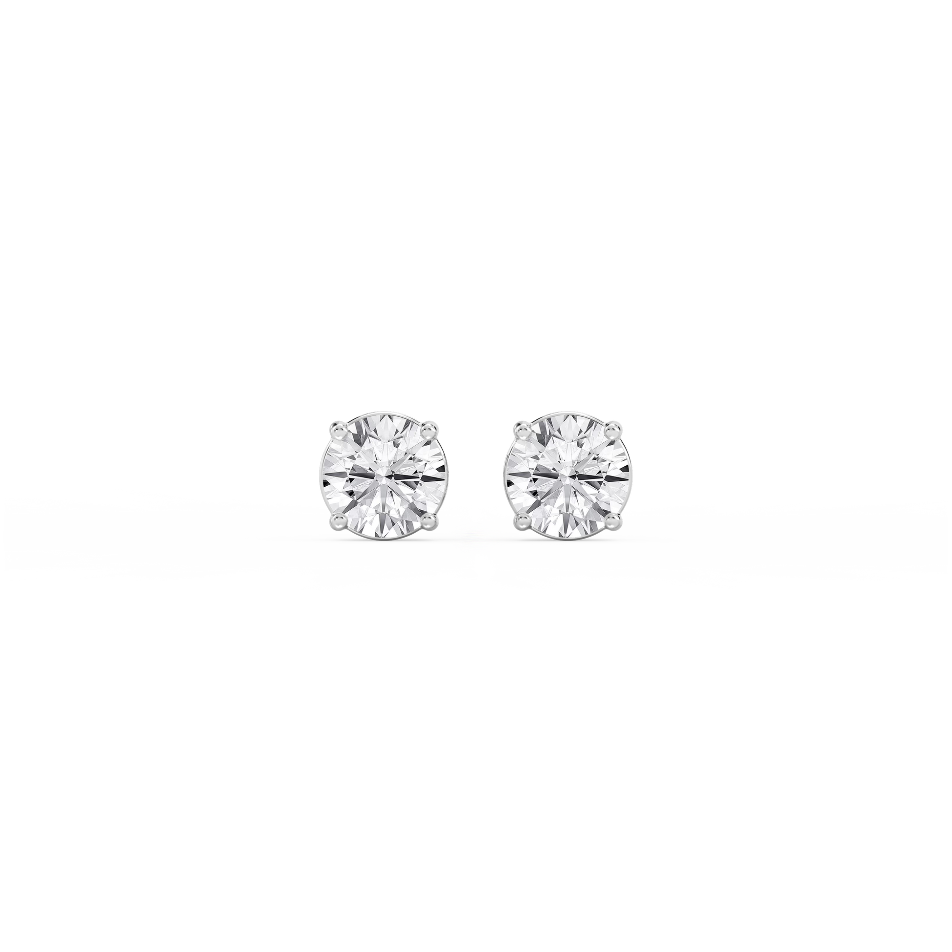 Lovea Classic Ohrstecker Schraubverschluss – Rundschliff – Weißgold