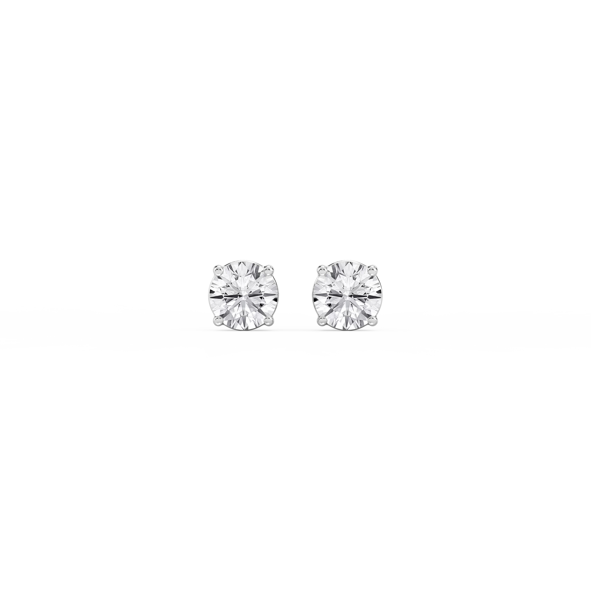 Lovea Classic Ohrstecker Schraubverschluss – Rundschliff – Weißgold