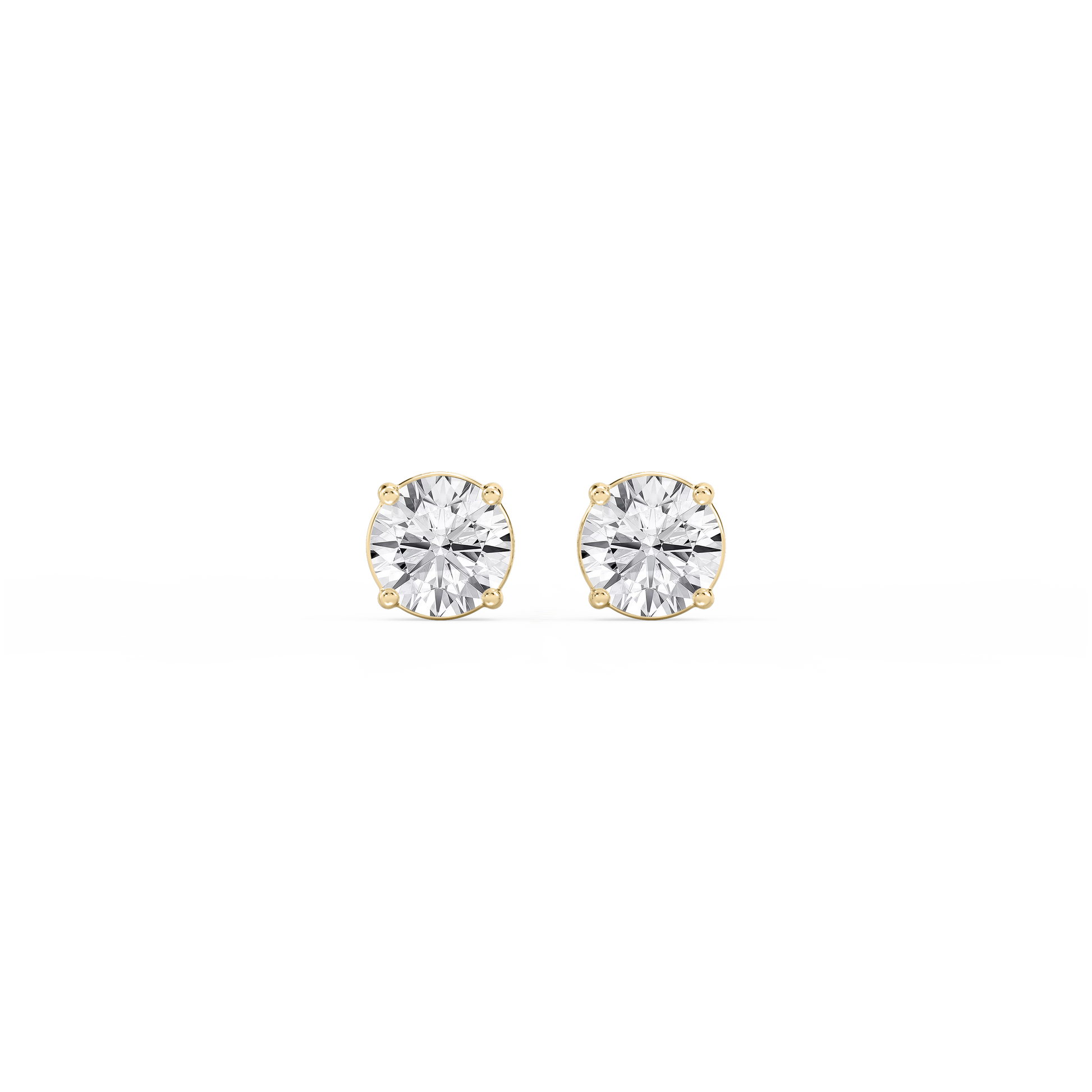 Lovea Classic Ohrstecker Schraubverschluss – Rundschliff – Gelbgold