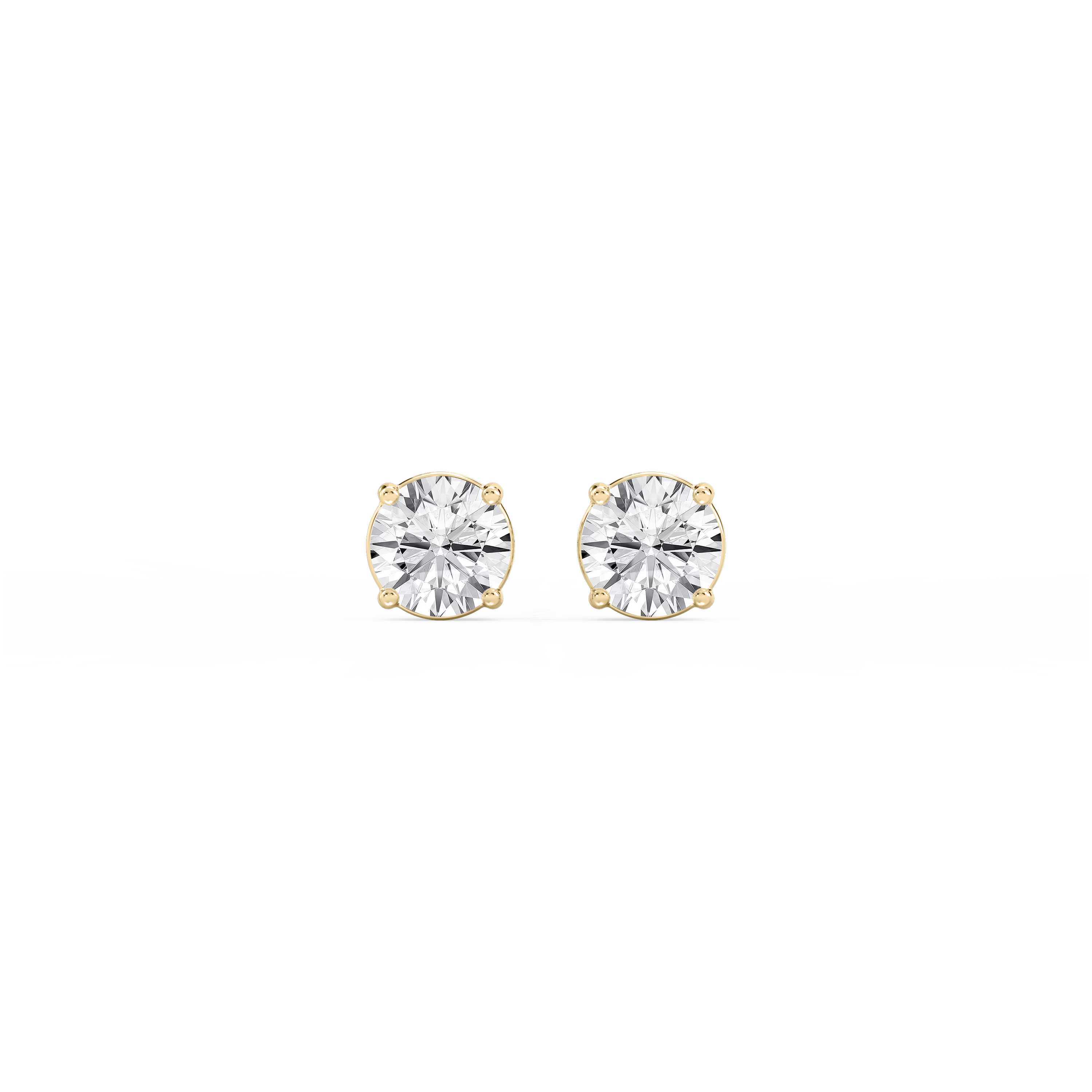 Lovea Classic Ohrstecker Schraubverschluss – Rundschliff – Gelbgold