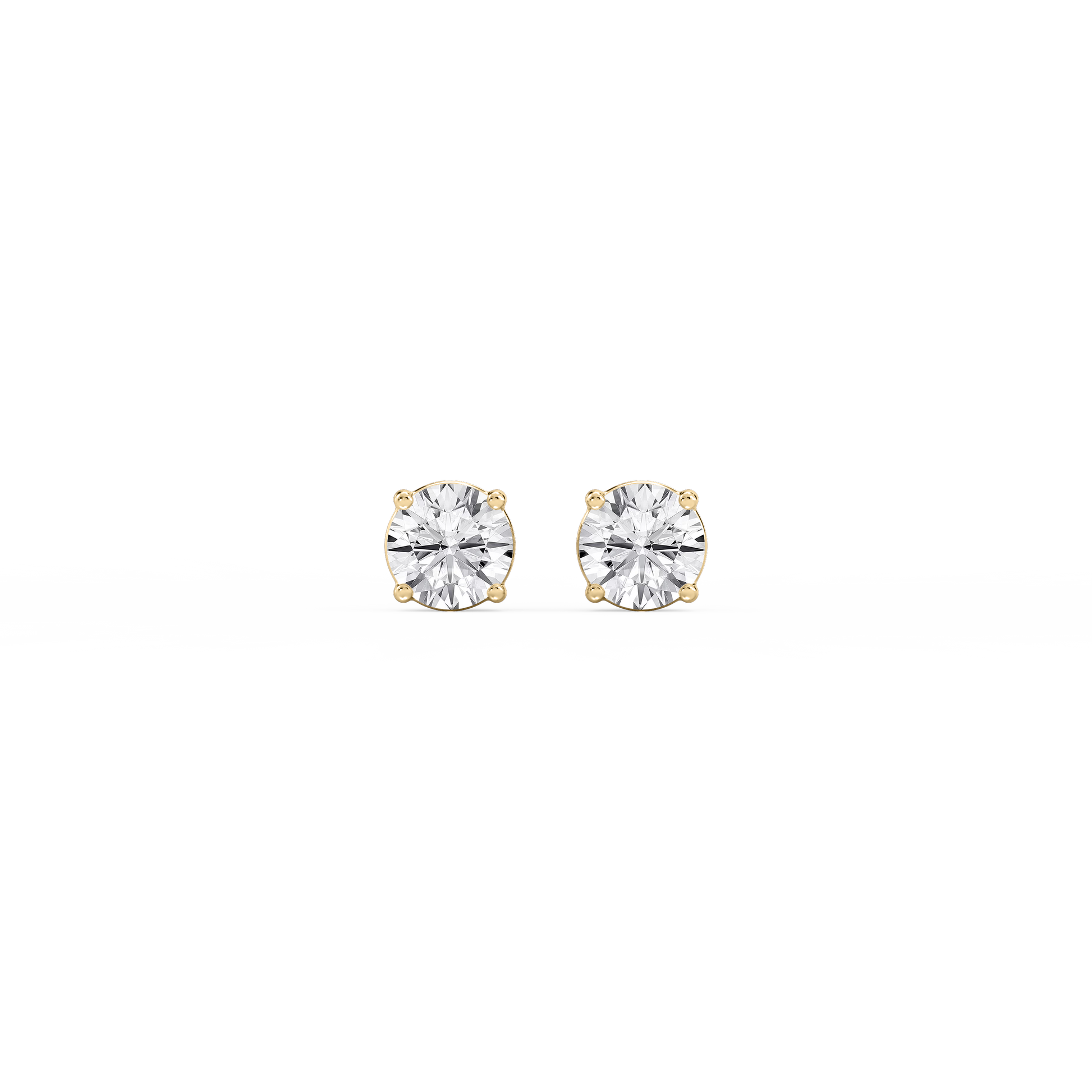 Lovea Classic Ohrstecker Schraubverschluss – Rundschliff – Gelbgold