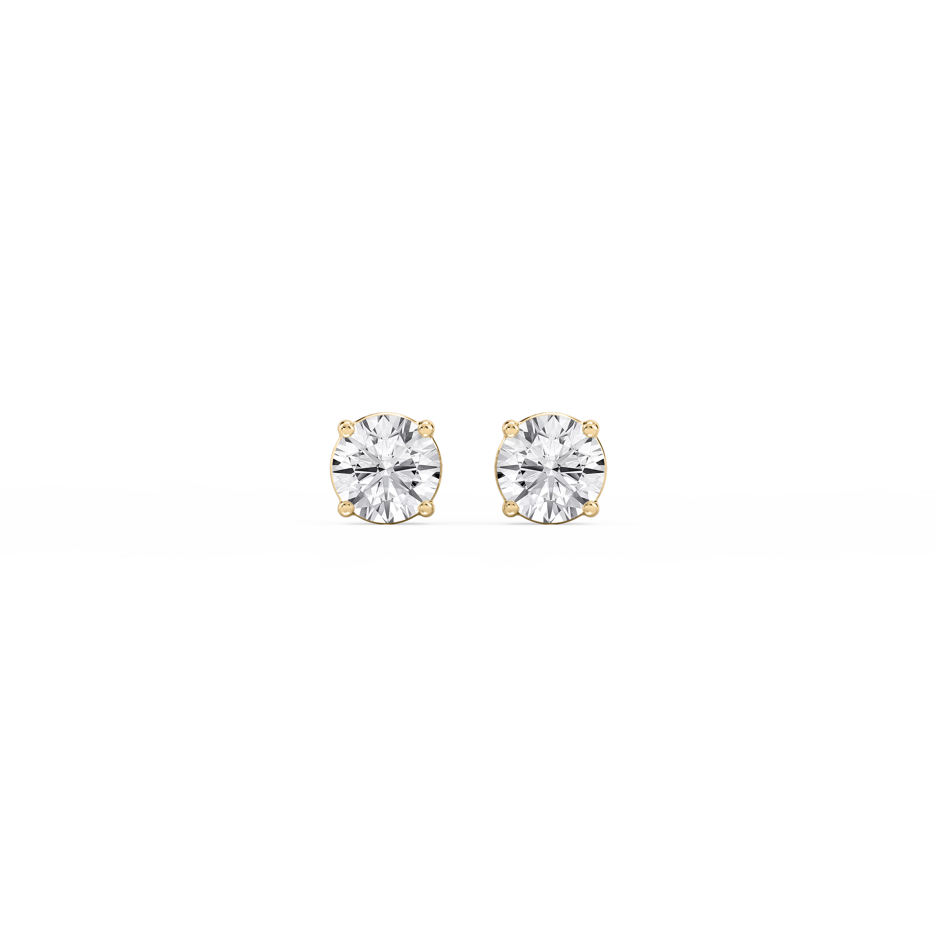 Lovea Classic Ohrstecker Schraubverschluss – Rundschliff – Gelbgold