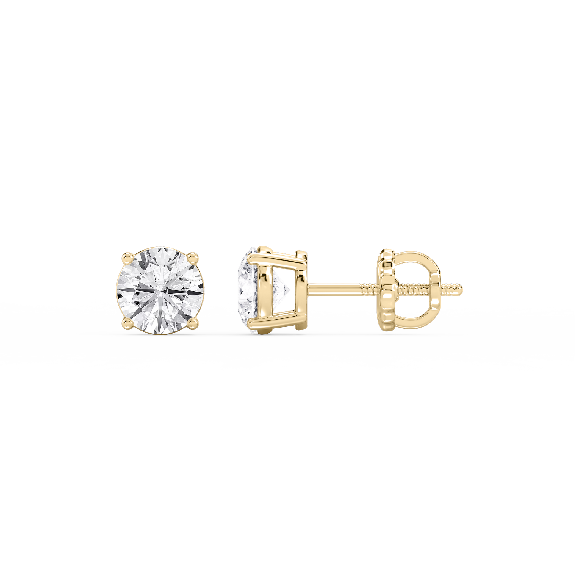 Lovea Classic Ohrstecker Schraubverschluss – Rundschliff – Gelbgold