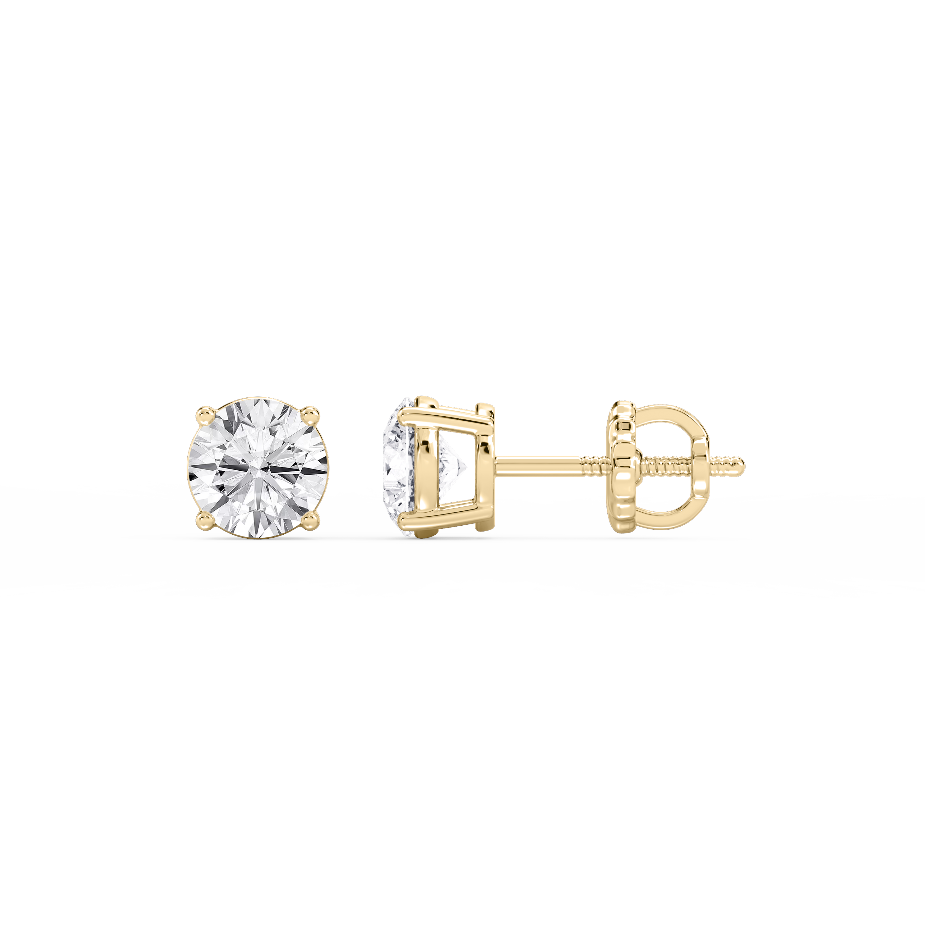 Lovea Classic Ohrstecker Schraubverschluss – Rundschliff – Gelbgold