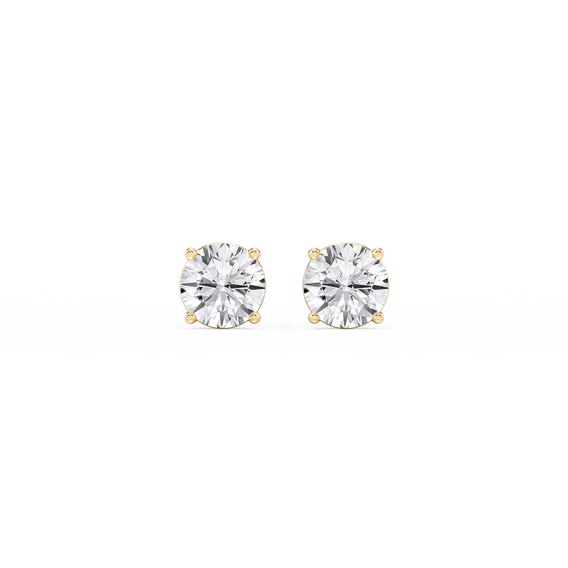 Lovea Classic Ohrstecker Schraubverschluss – Rundschliff – Gelbgold