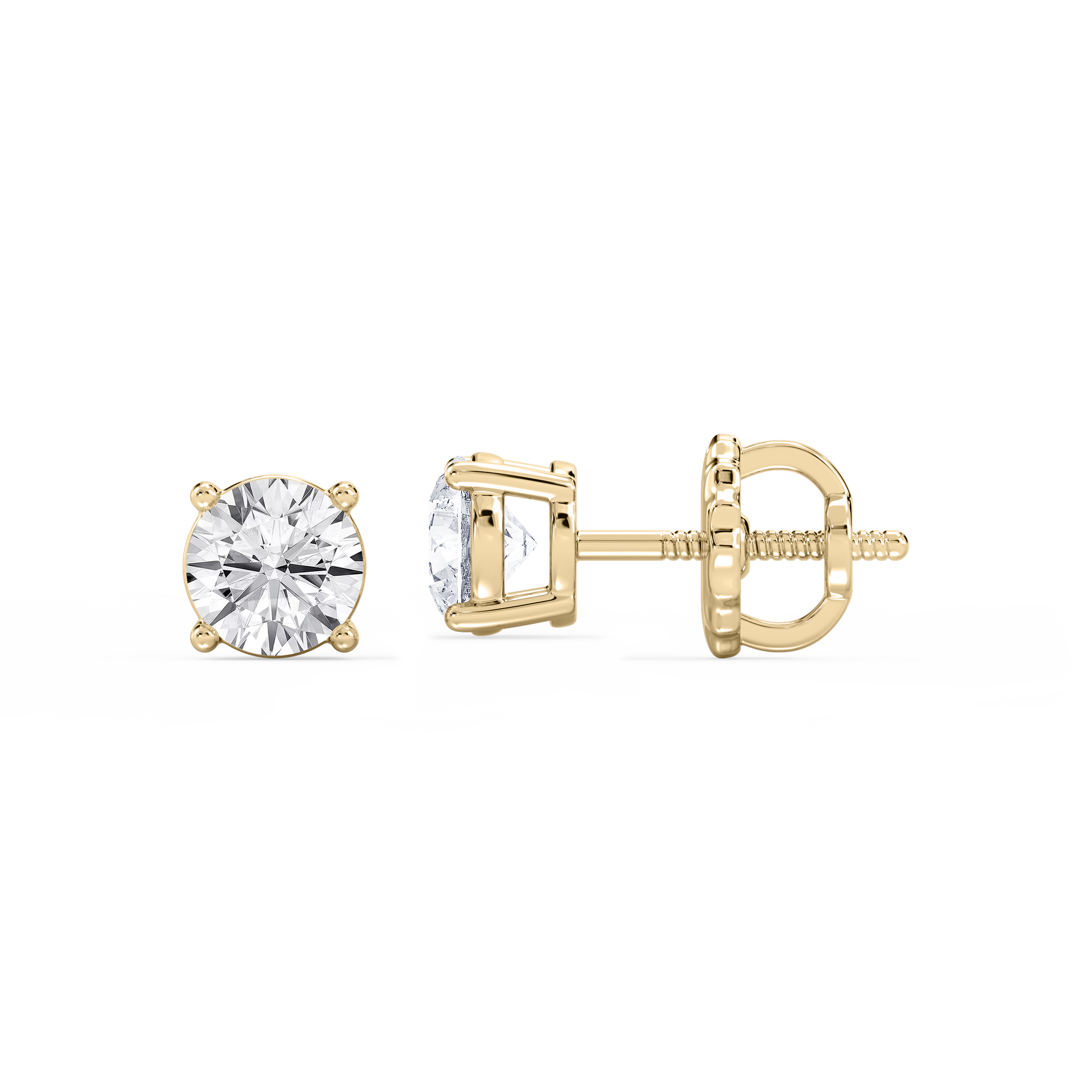 Lovea Classic Ohrstecker Schraubverschluss – Rundschliff – Gelbgold
