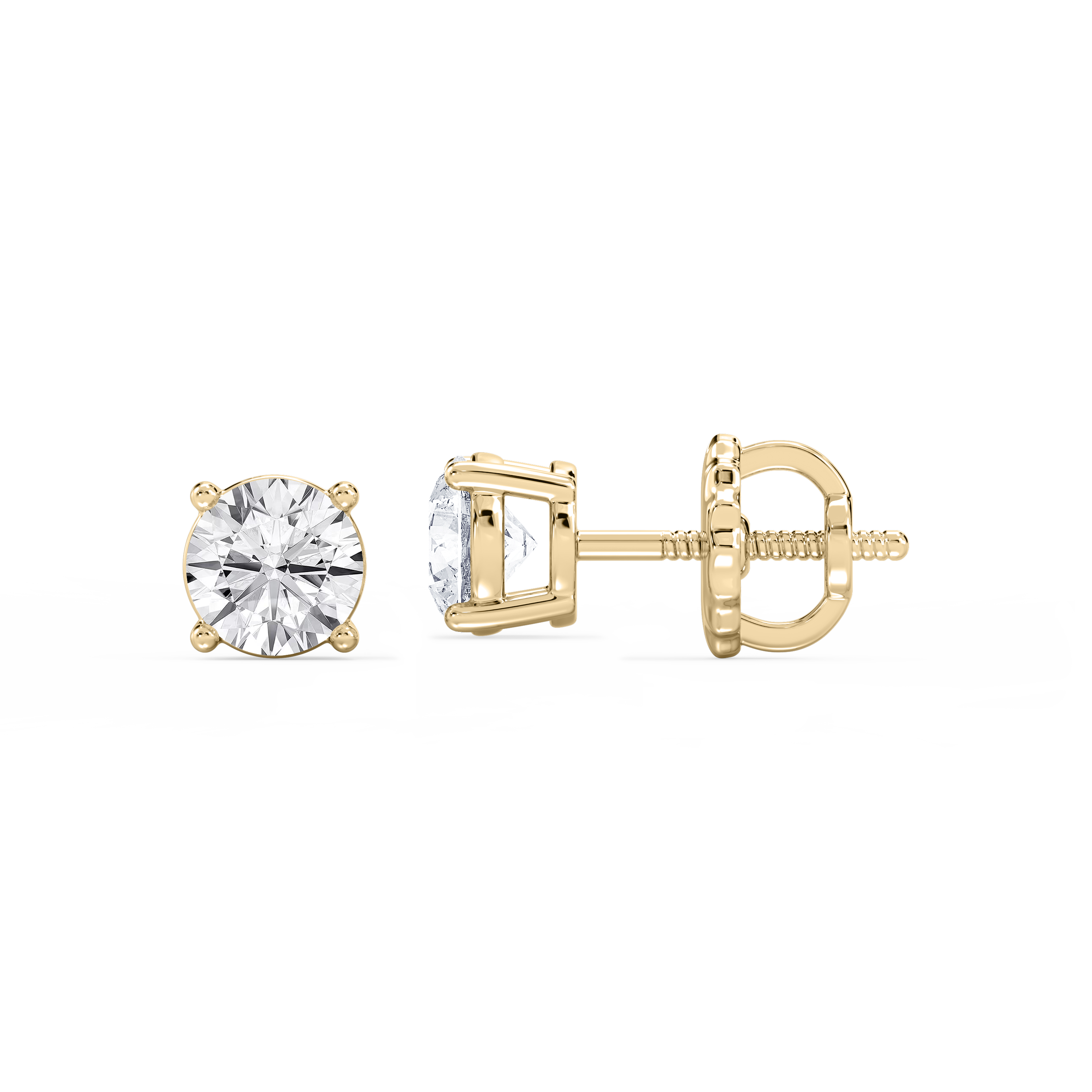 Lovea Classic Ohrstecker Schraubverschluss – Rundschliff – Gelbgold