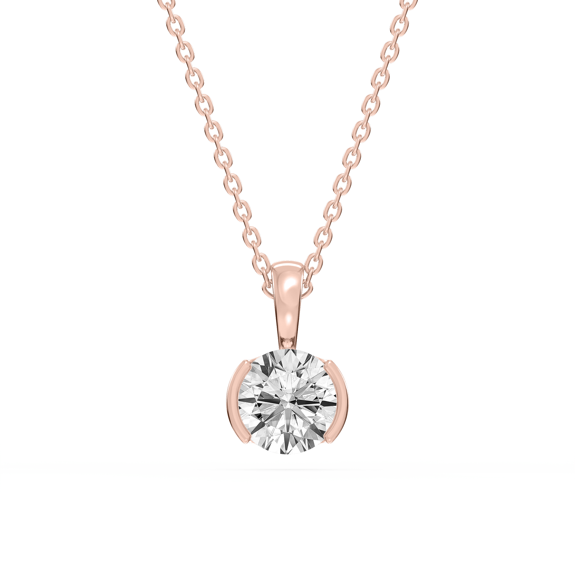 Lovea Bezel Anhänger – Rundschliff – Roségold